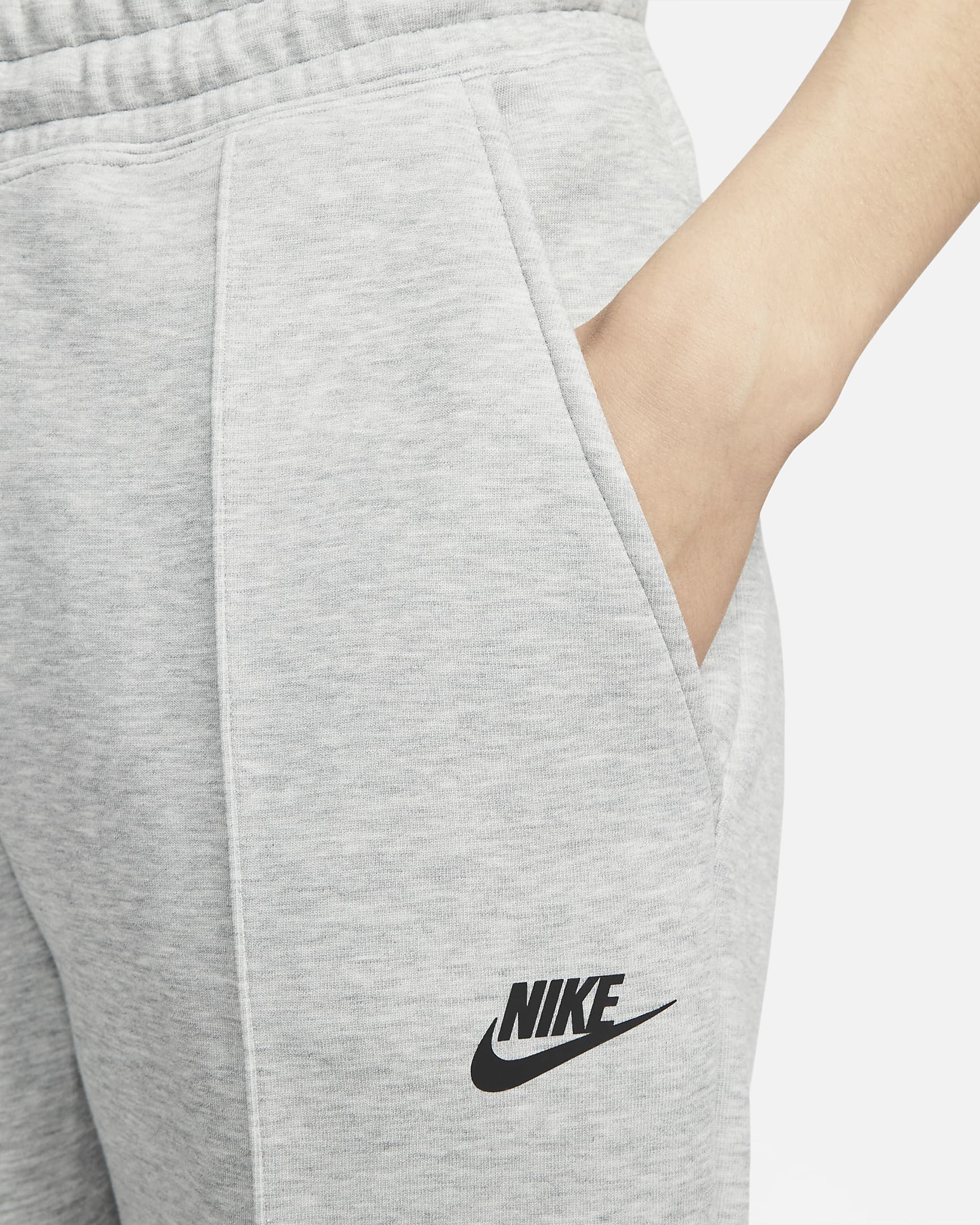 Γυναικείο παντελόνι φόρμας μεσαίου ύψους Nike Sportswear Tech Fleece - Dark Grey Heather/Μαύρο