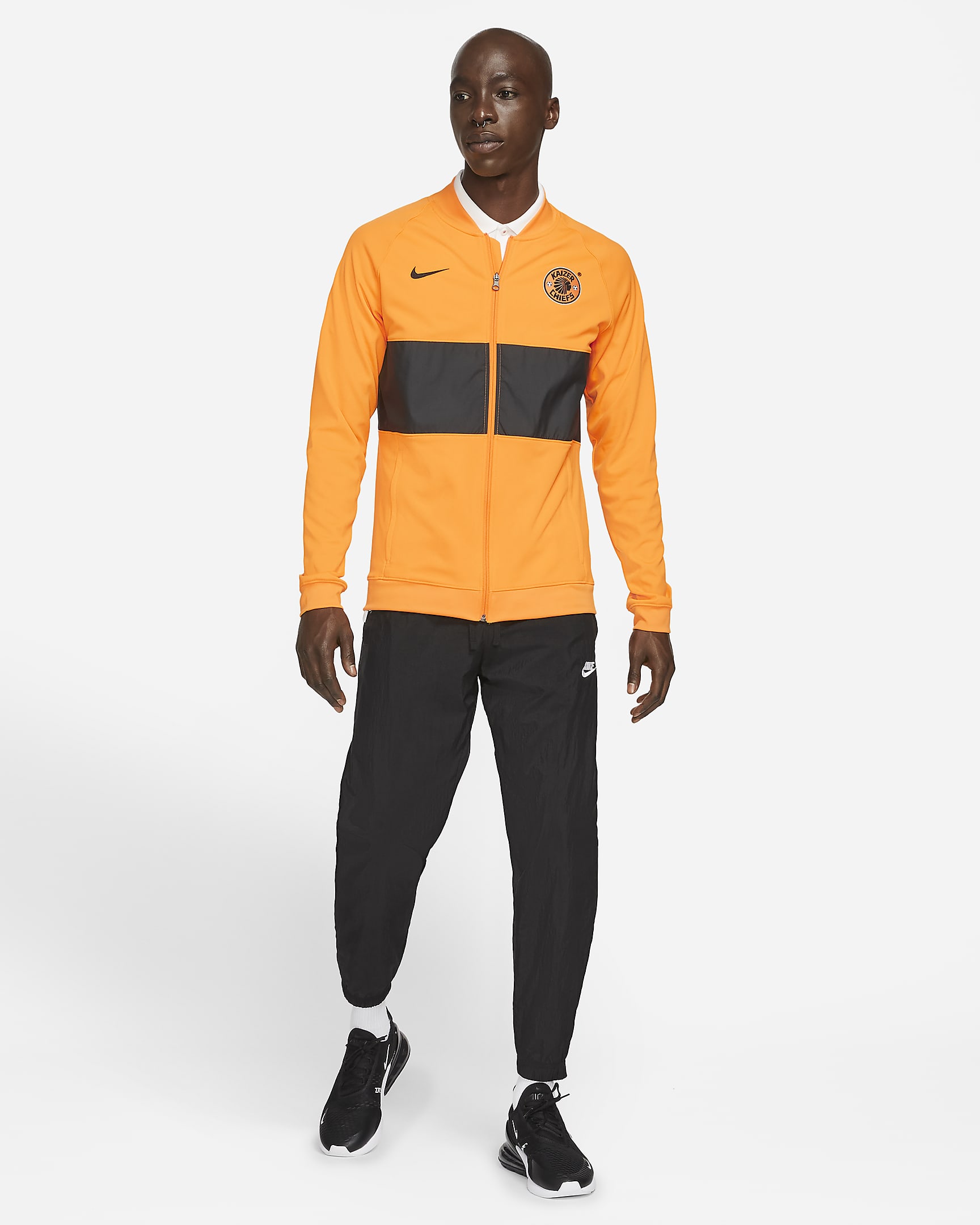 Kaizer Chiefs F.C. Men's Full-Zip Football Jacket - Taxi/Black/Black