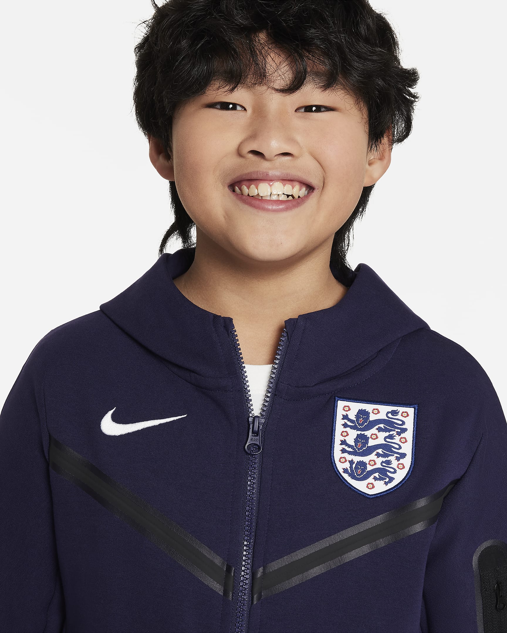England Tech Fleece Older Kids' (Boys') Nike Football FullZip Hoodie
