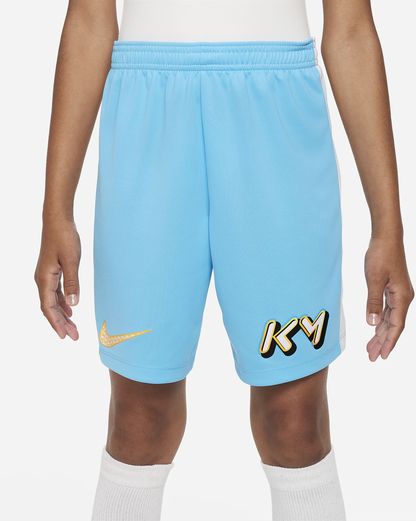 KM Dri-FIT Fußballshorts für ältere Kinder - Baltic Blue/Weiß