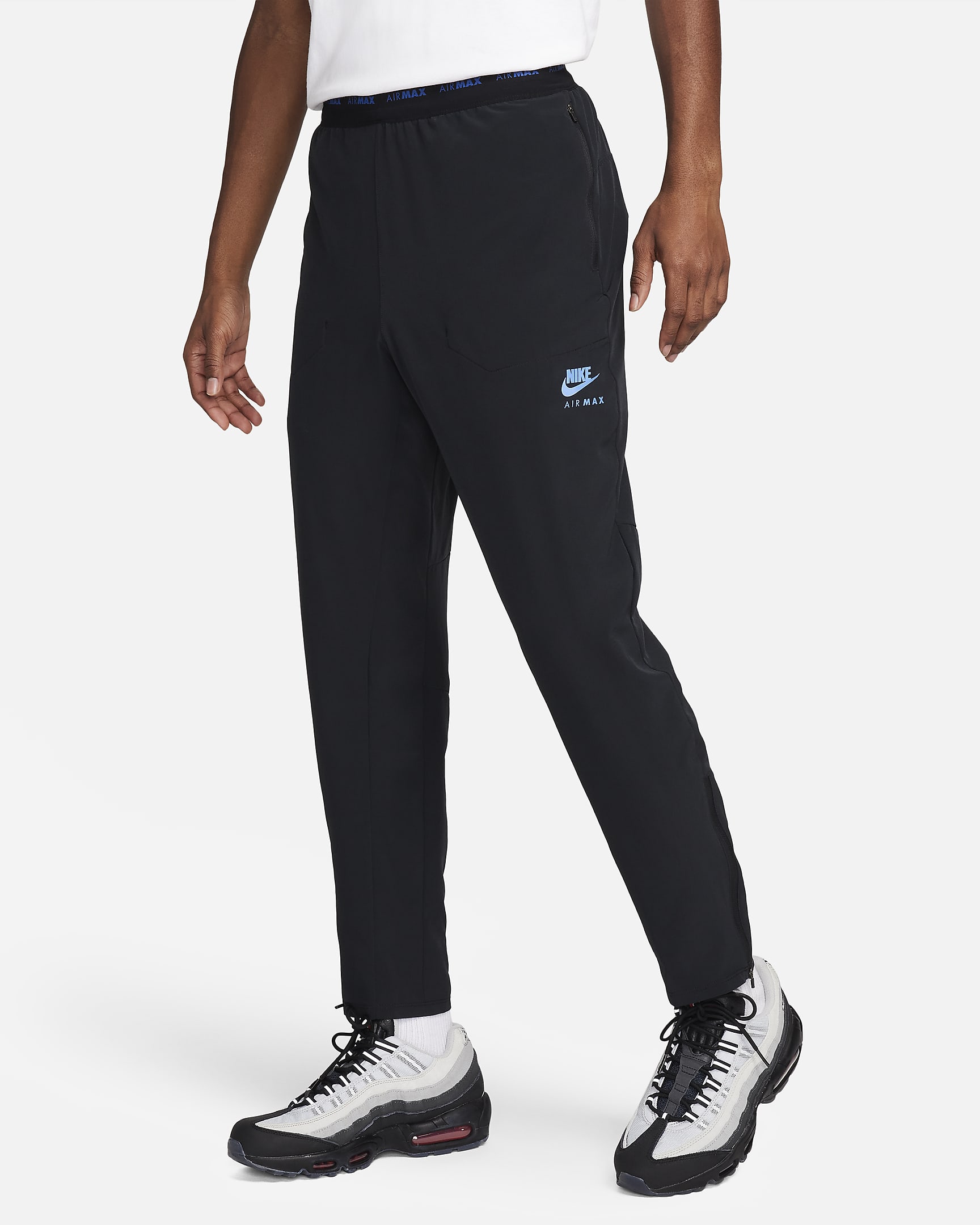 Pantaloni in tessuto Dri-FIT Nike Air Max – Uomo - Nero/Nero/Game Royal