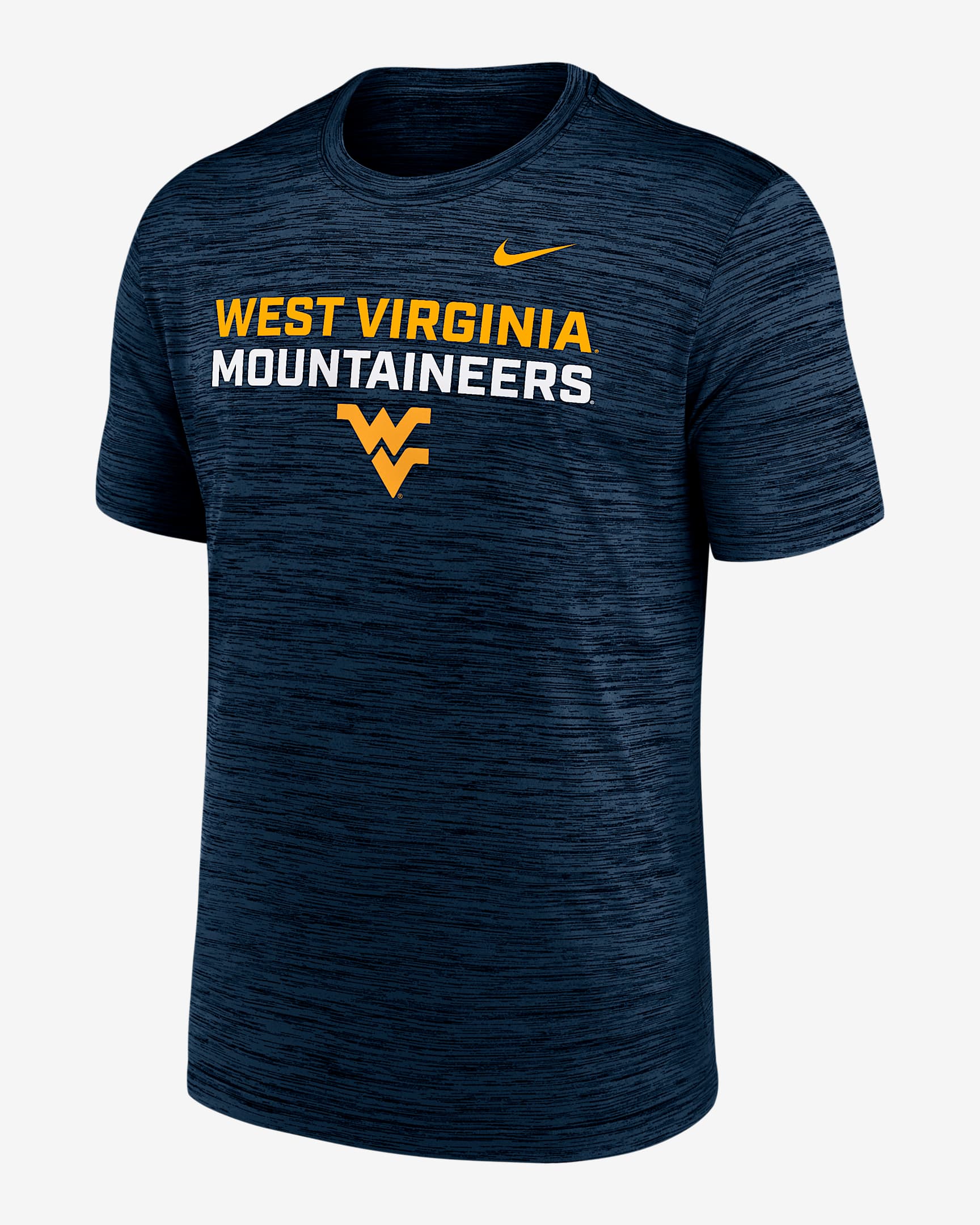 West Virginia Campus Center Stack Velocity Men's Nike Dri-FIT College T-Shirt - Navy