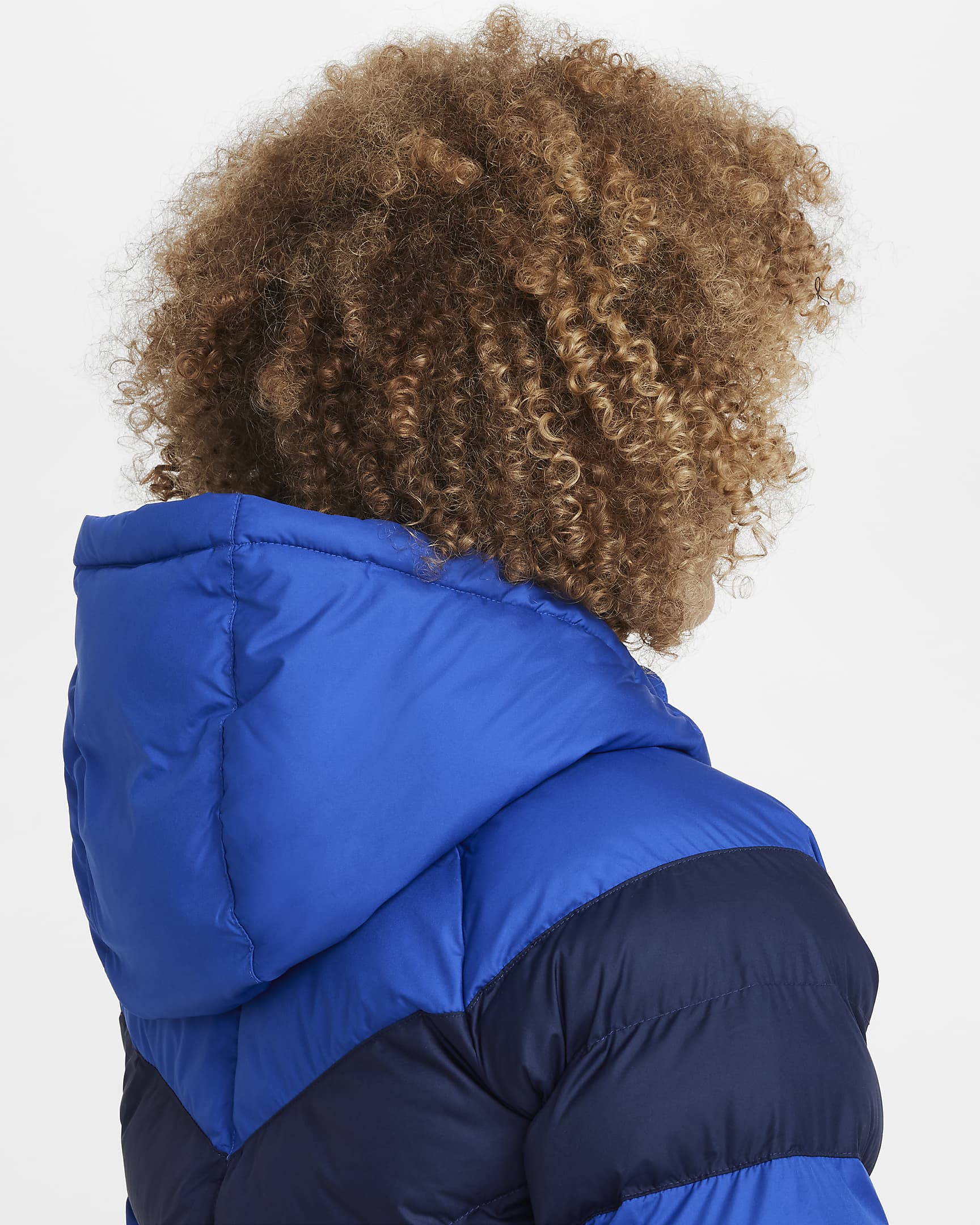 Nike Sportswear Older Kids' Synthetic Fill Hooded Jacket - Game Royal/Midnight Navy/White