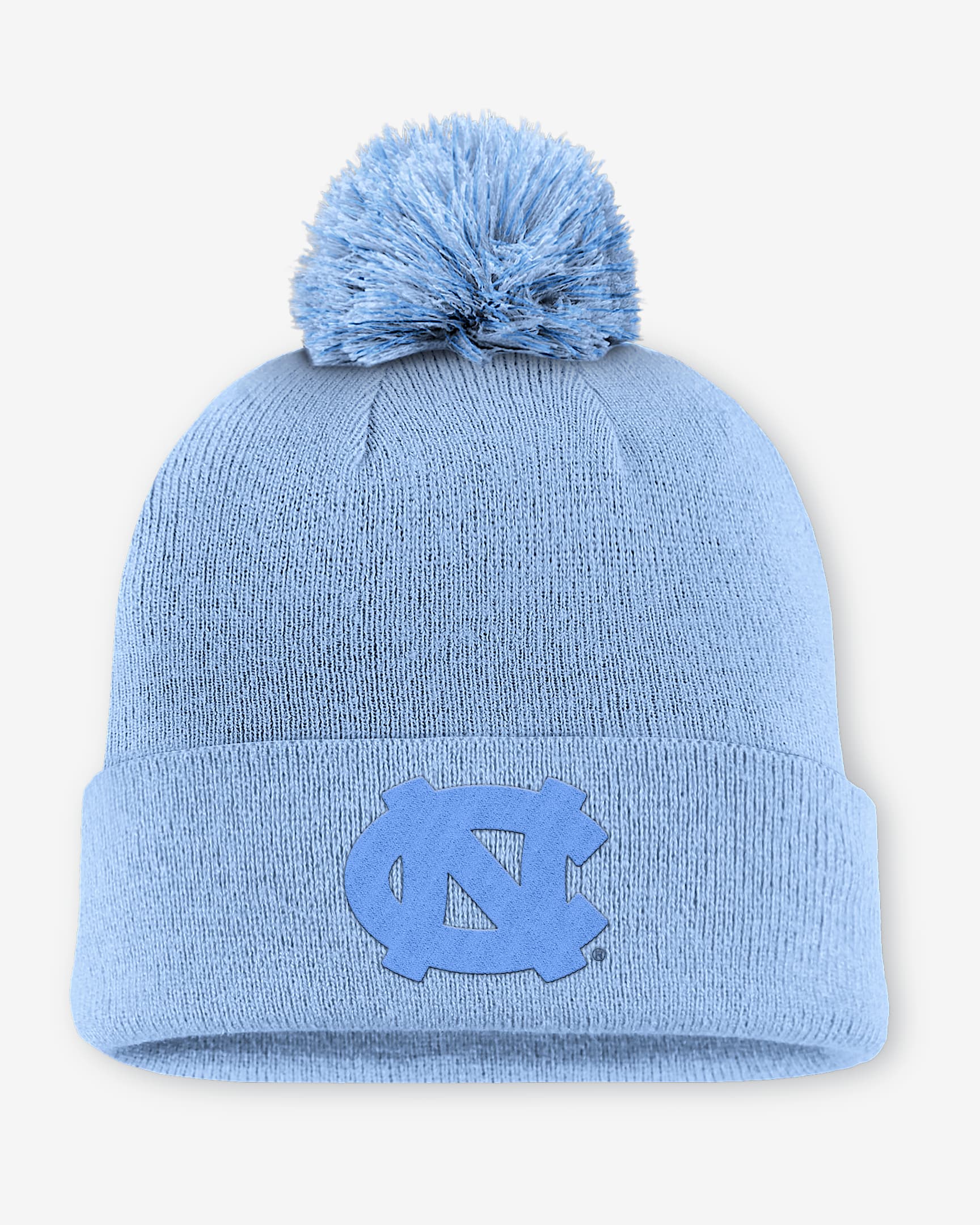 North Carolina Primetime Campus Toned Men's Jordan Brand College Cuffed Pom Beanie - Light Blue