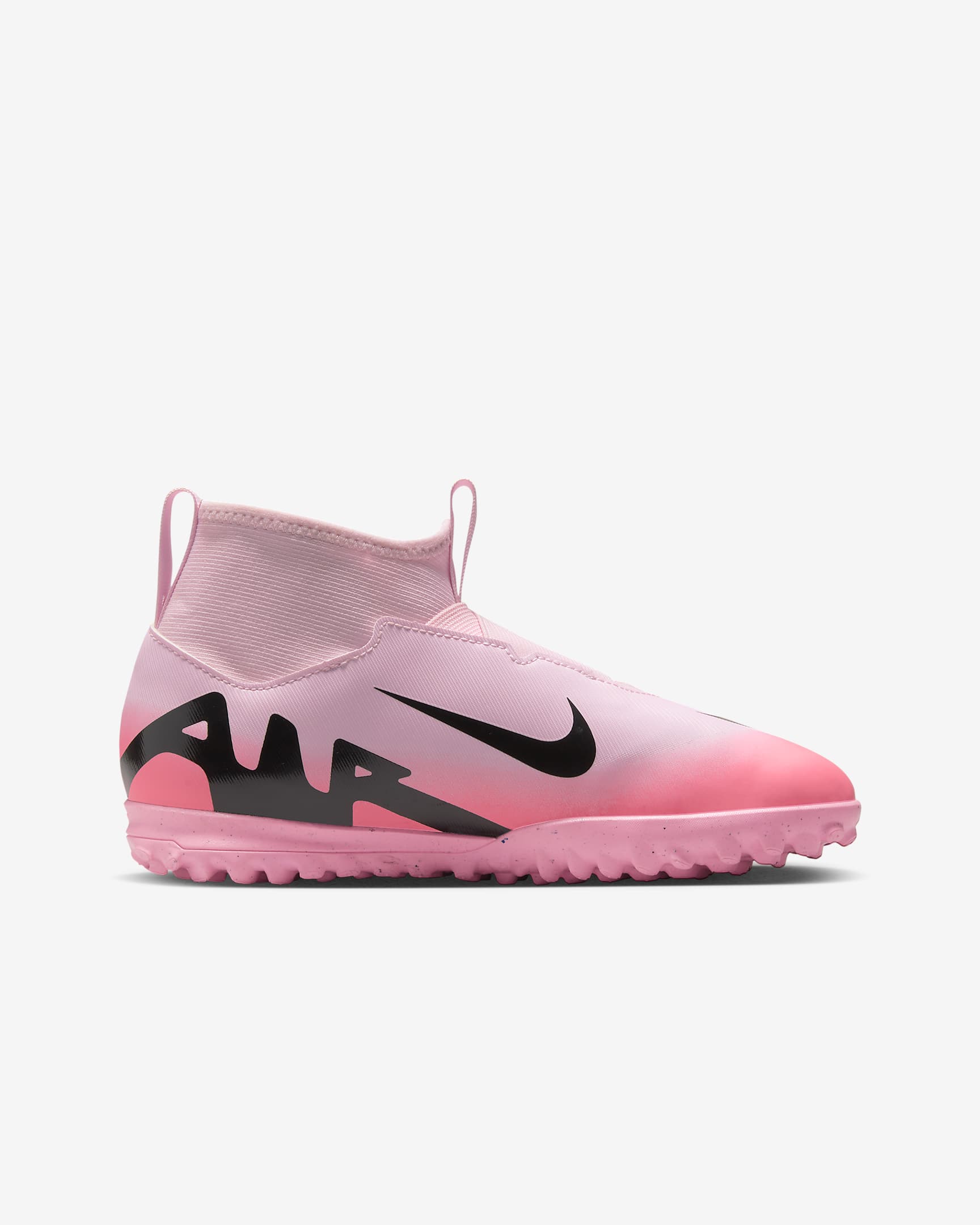 Nike Jr. Mercurial Superfly 9 Academy Big Kids' TF High-Top Soccer Shoes - Pink Foam/Black