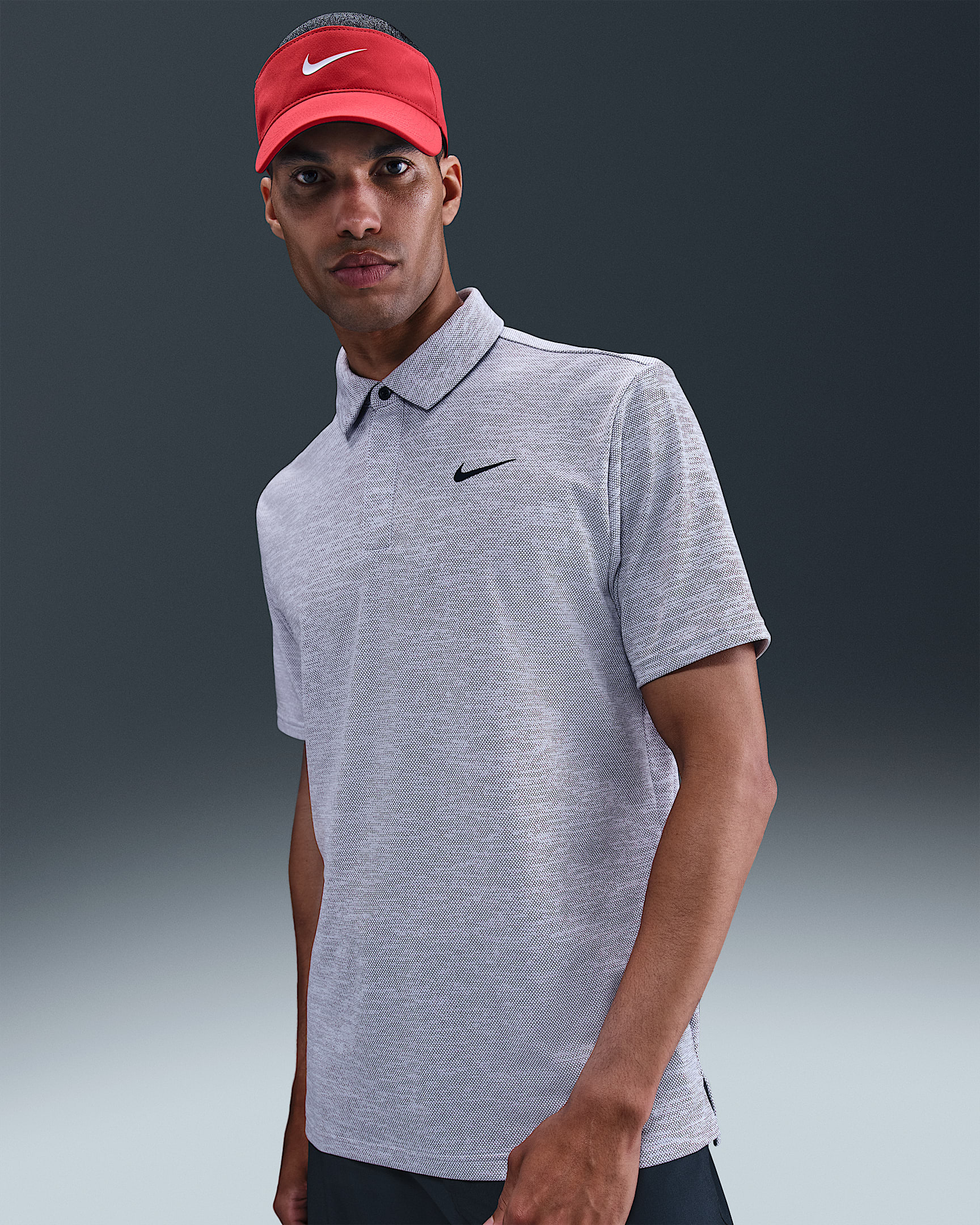 Nike Tour Men's Dri-FIT Jacquard Golf Polo - Barely Grape/Burgundy Crush/Black