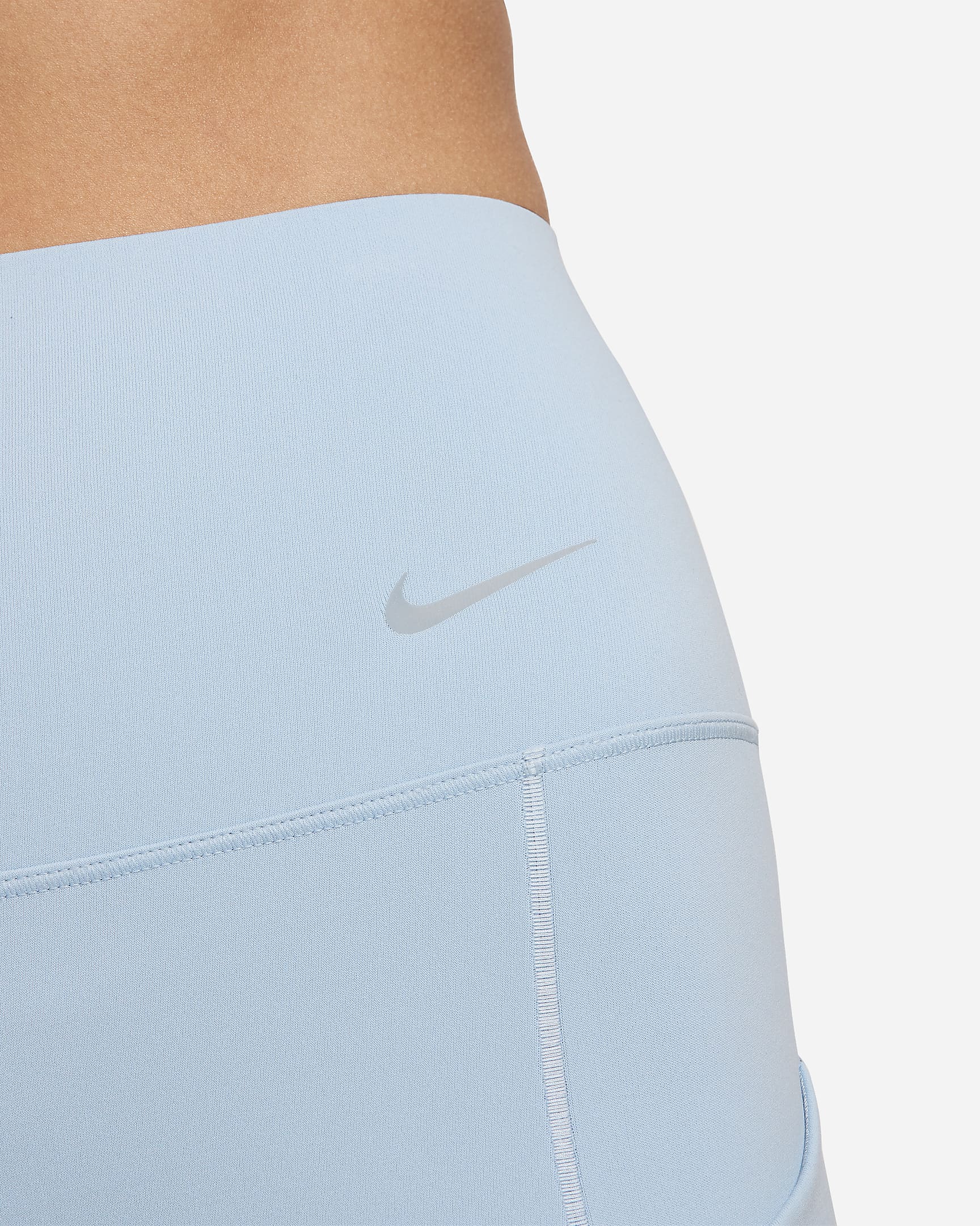 Nike Universa Women's Medium-Support High-Waisted 7/8 Leggings with Pockets - Light Armory Blue/Black