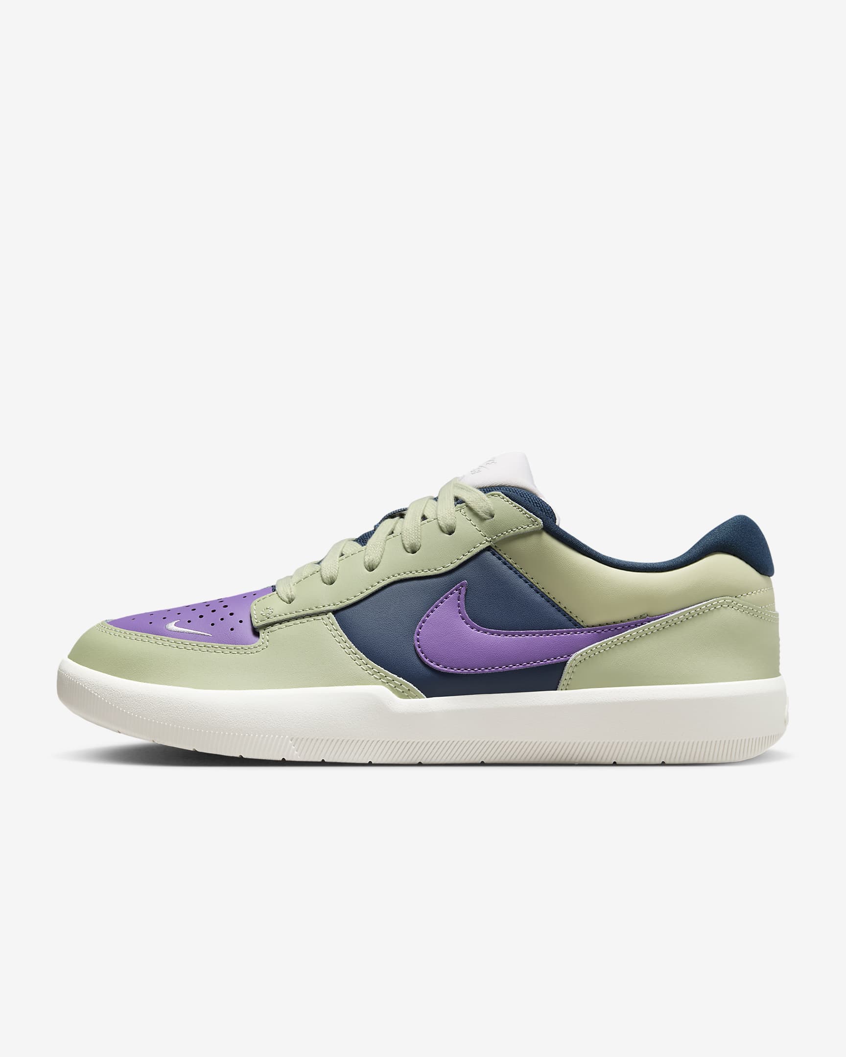 Nike SB Force 58 Premium Skate Shoes - Olive Aura/Armory Navy/Summit White/Black Raspberry