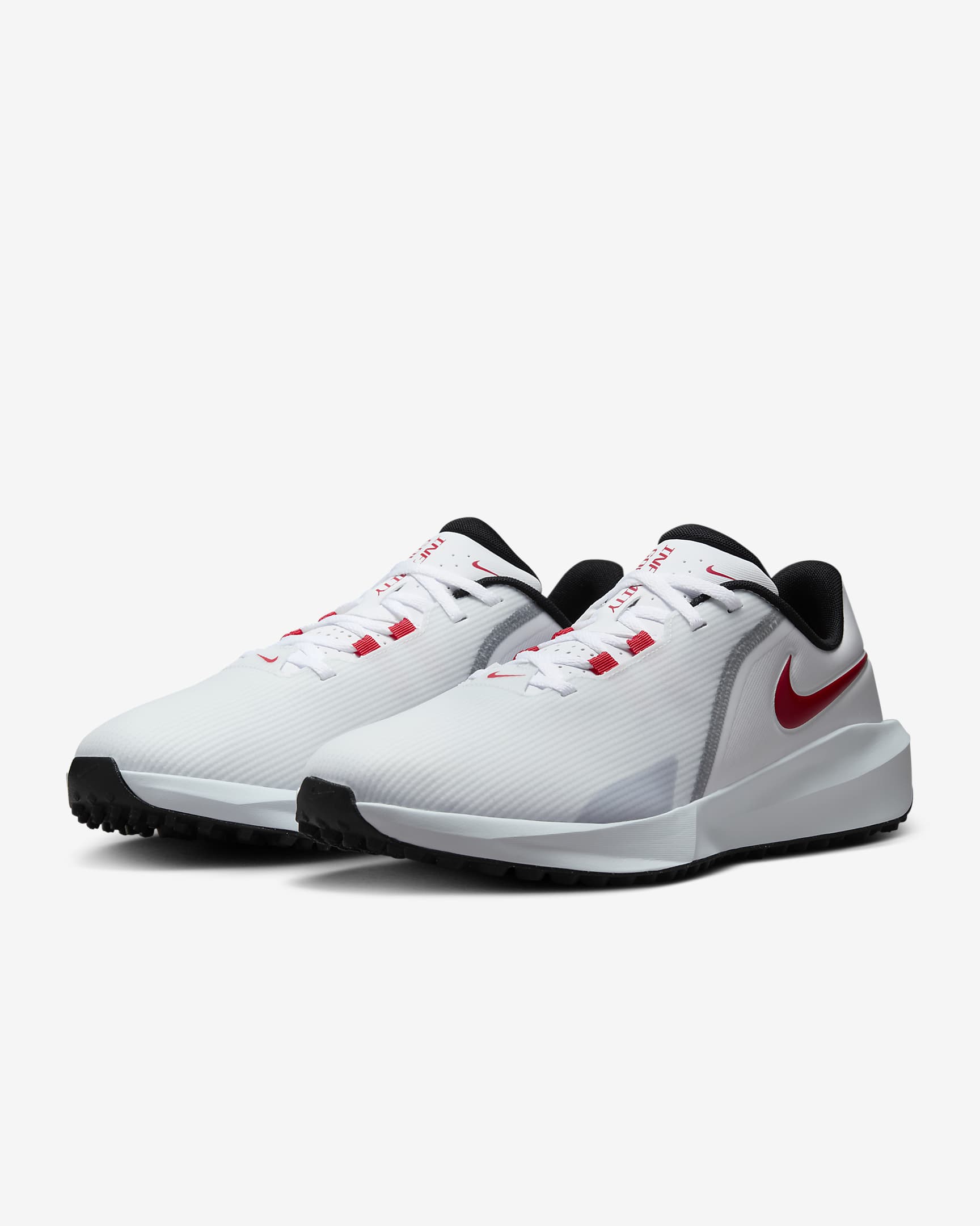 Nike Infinity G NN Golf Shoes (Wide) - White/Pure Platinum/Black/University Red