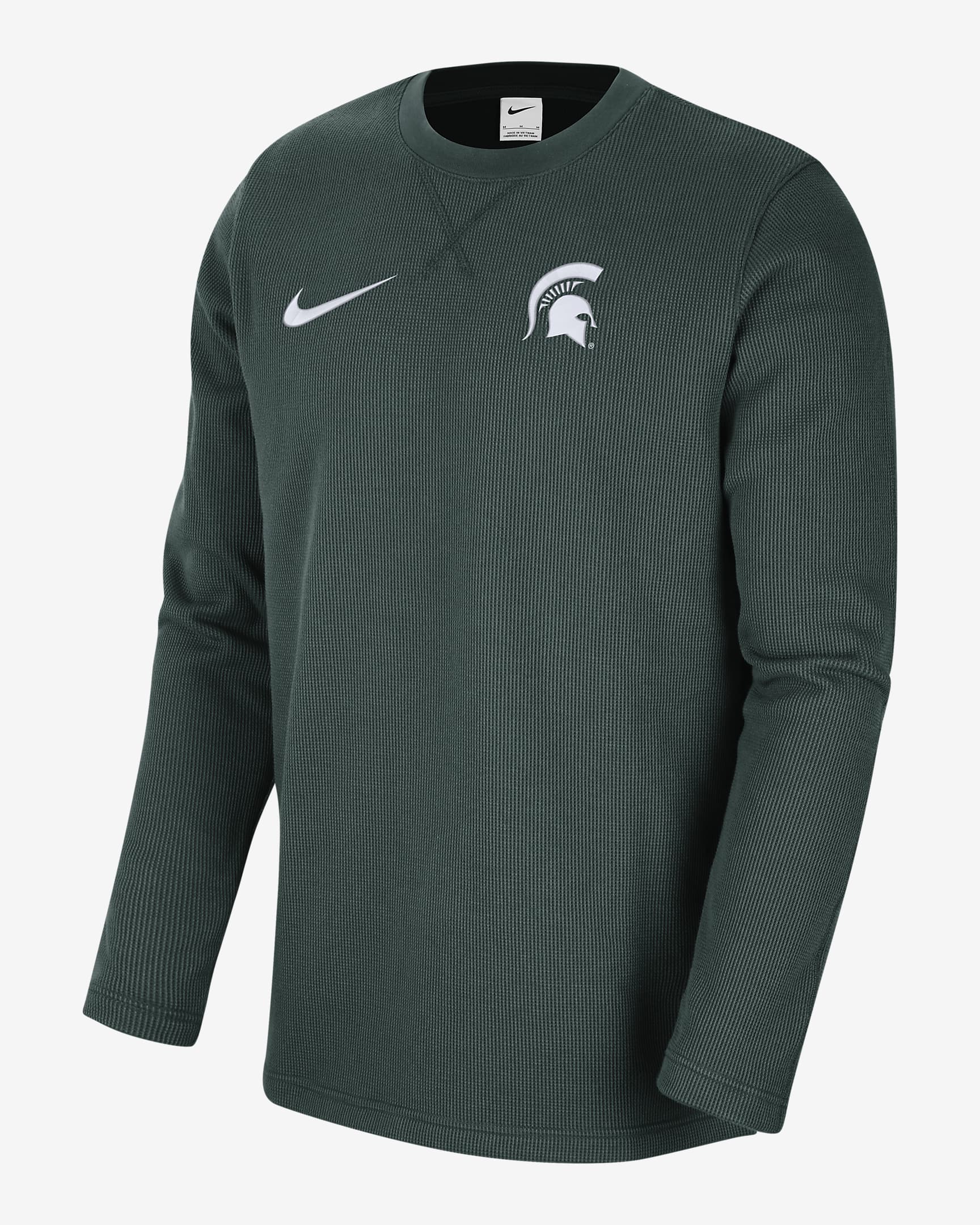 Michigan State Men's Nike College Long-Sleeve Top - Pro Green/Pro Green/White