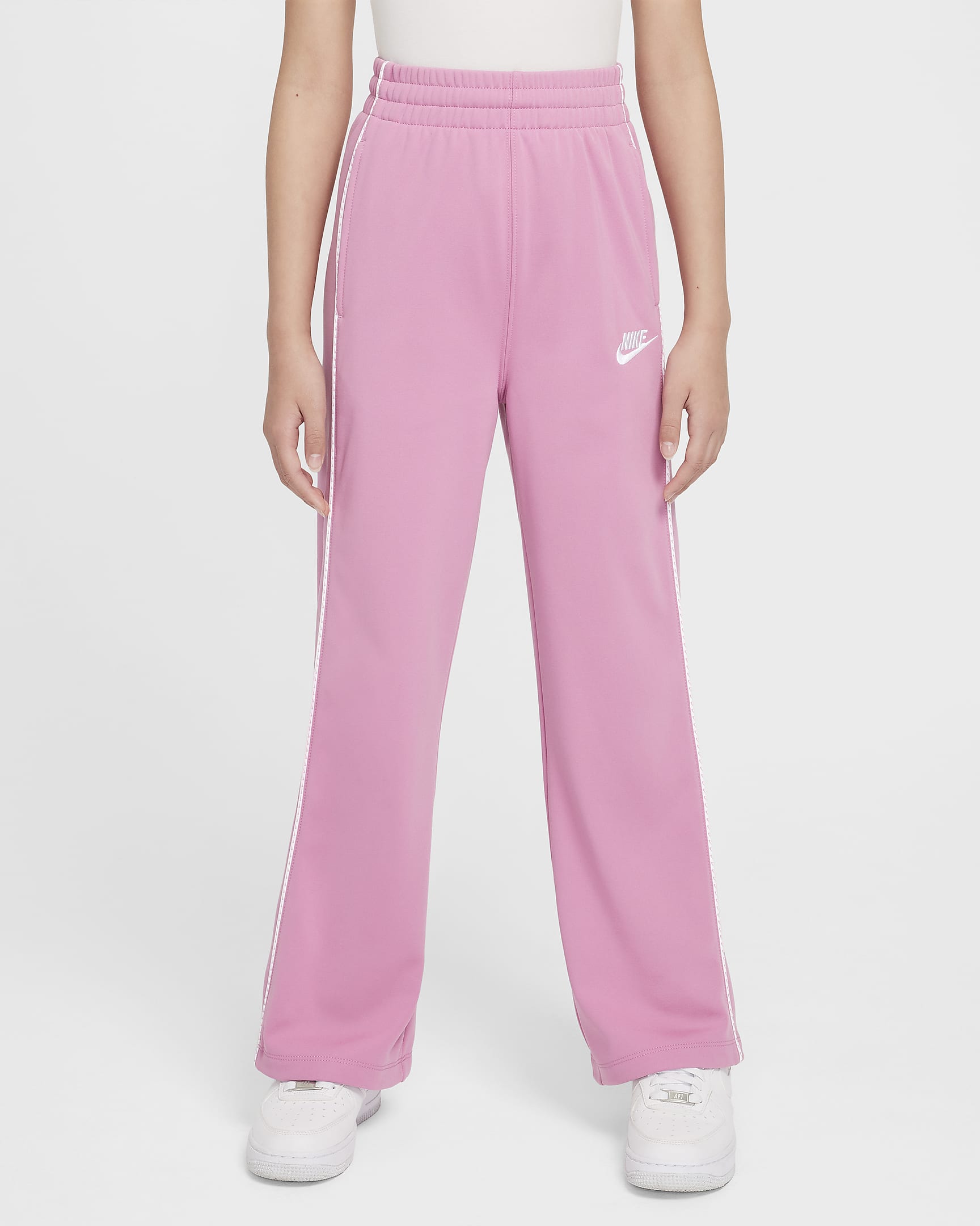 Nike Sportswear Older Kids' (Girls') Tracksuit - Magic Flamingo/Magic Flamingo/White/White