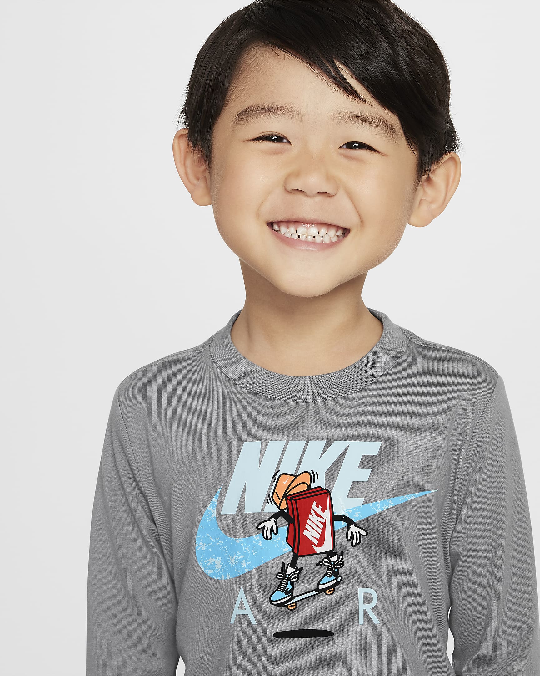 Playera de corte cuadrado infantil Air Nike - Gris humo