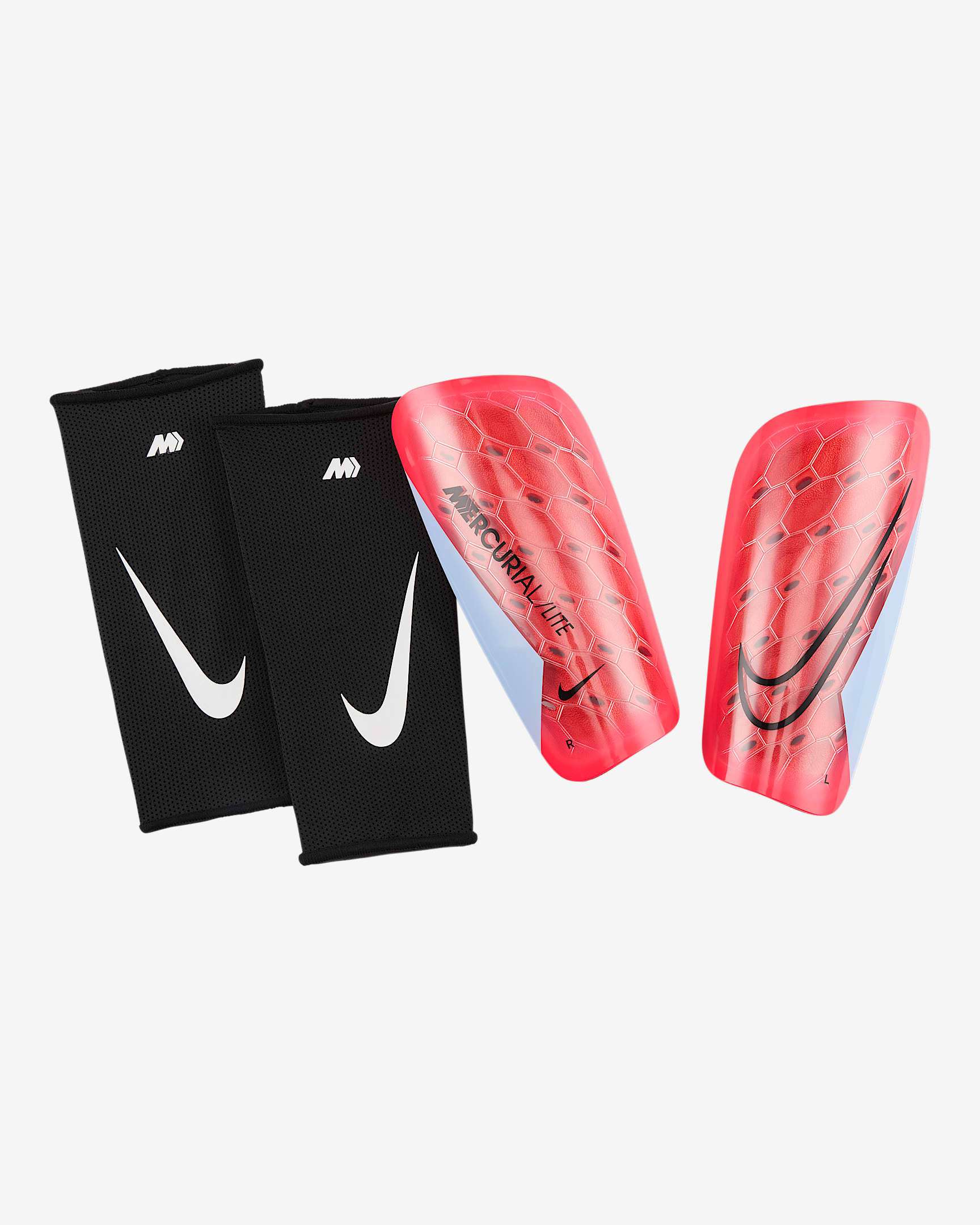 Nike Mercurial Lite Football Shinguards - Bright Crimson/Royal Tint/Black