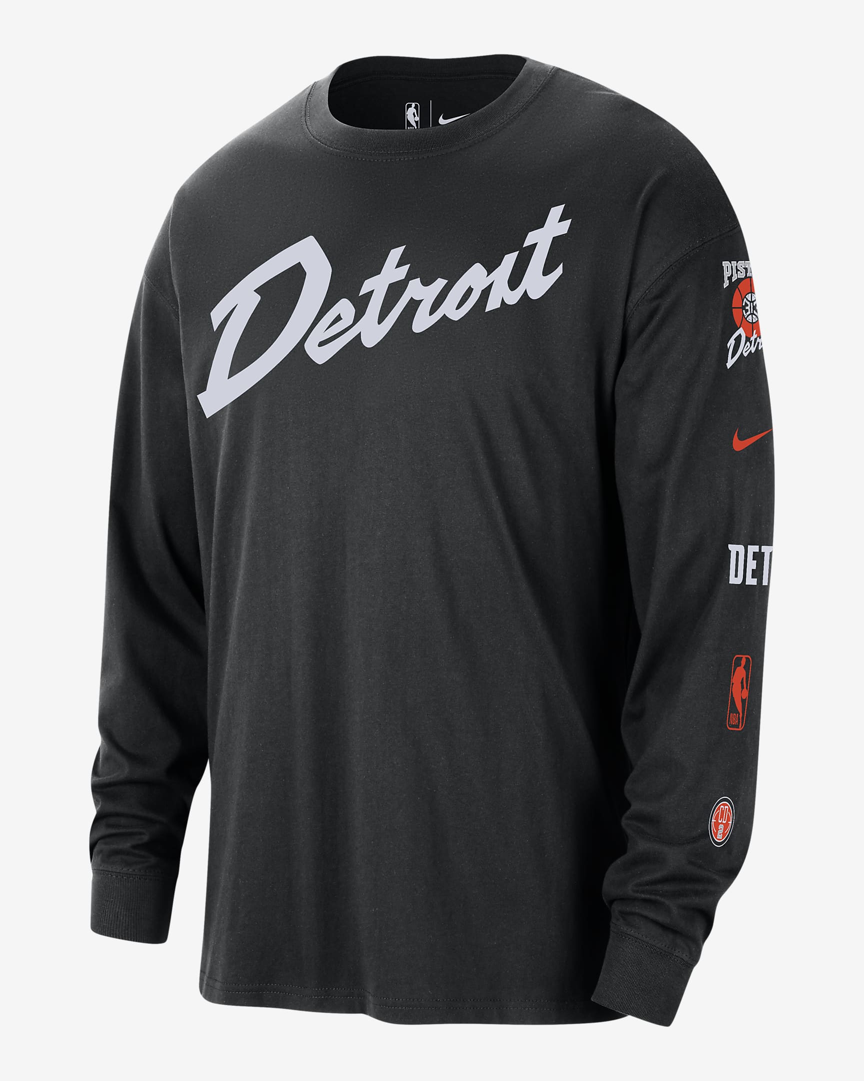 Detroit Pistons 2023/24 City Edition Men's Nike NBA Max90 Long-Sleeve T ...