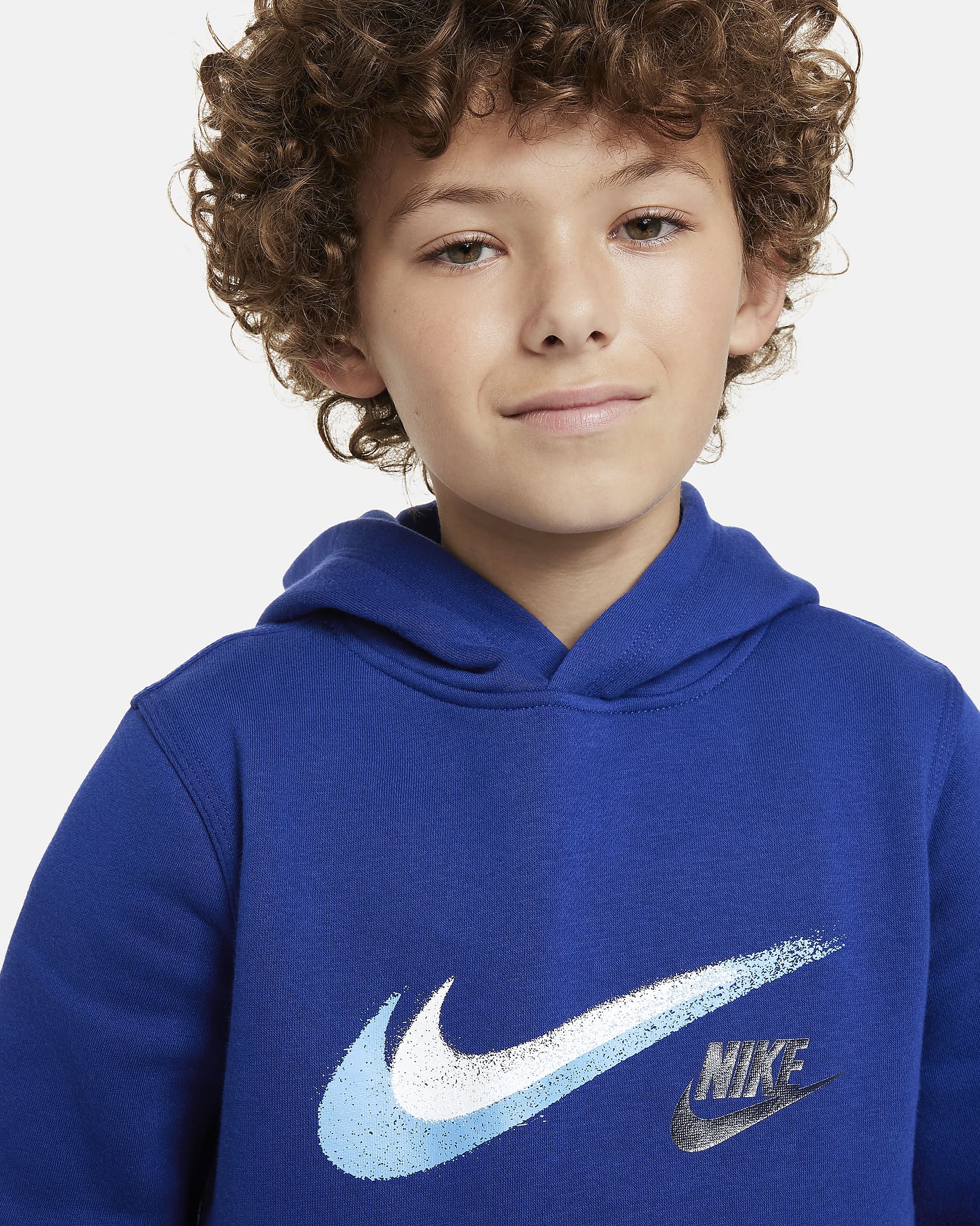 Nike Sportswear Older Kids' (Boys') Fleece Pullover Graphic Hoodie - Deep Royal Blue