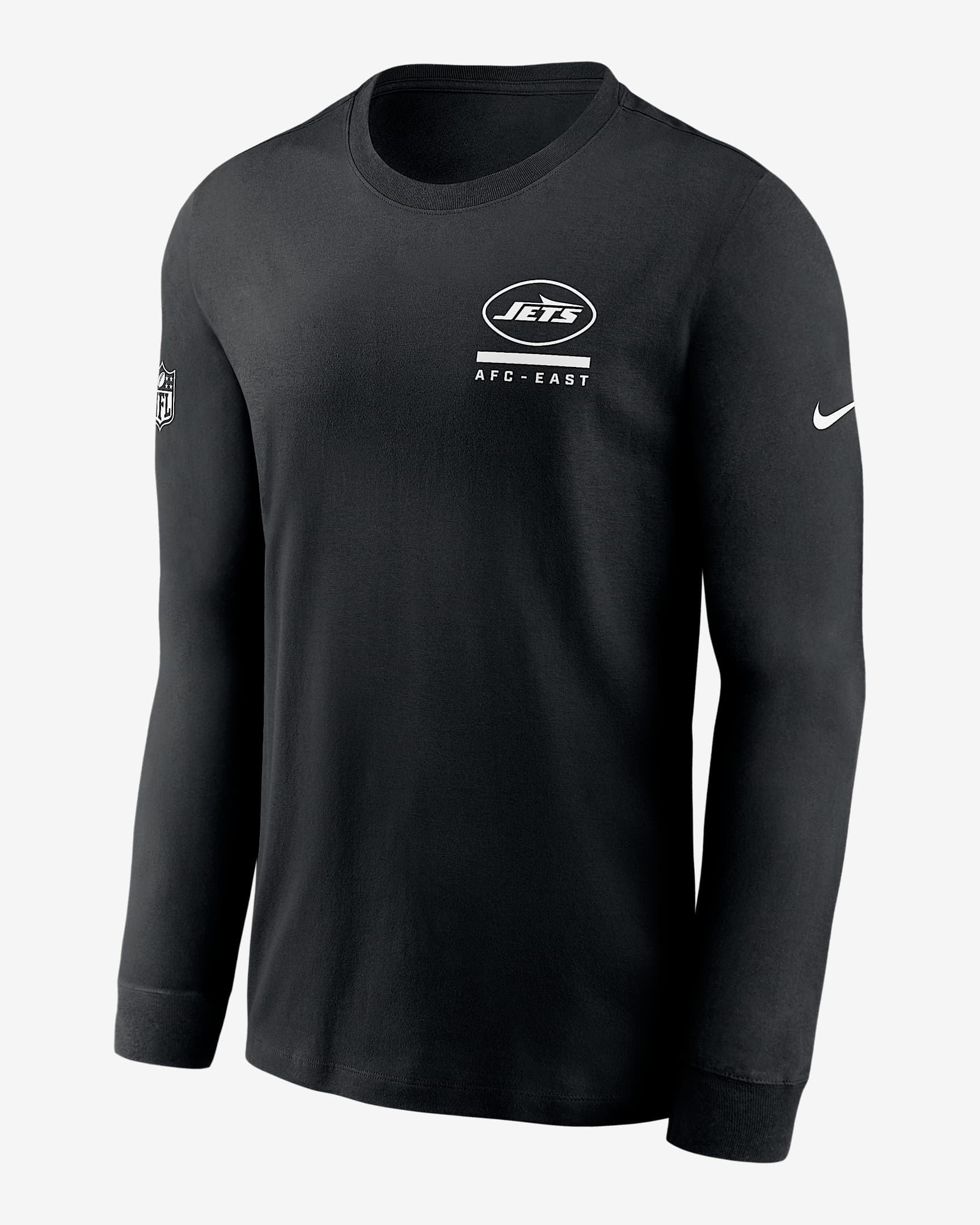 Playera de manga larga Nike Dri-FIT de la NFL para hombre New York Jets Sideline Team Issue - Negro