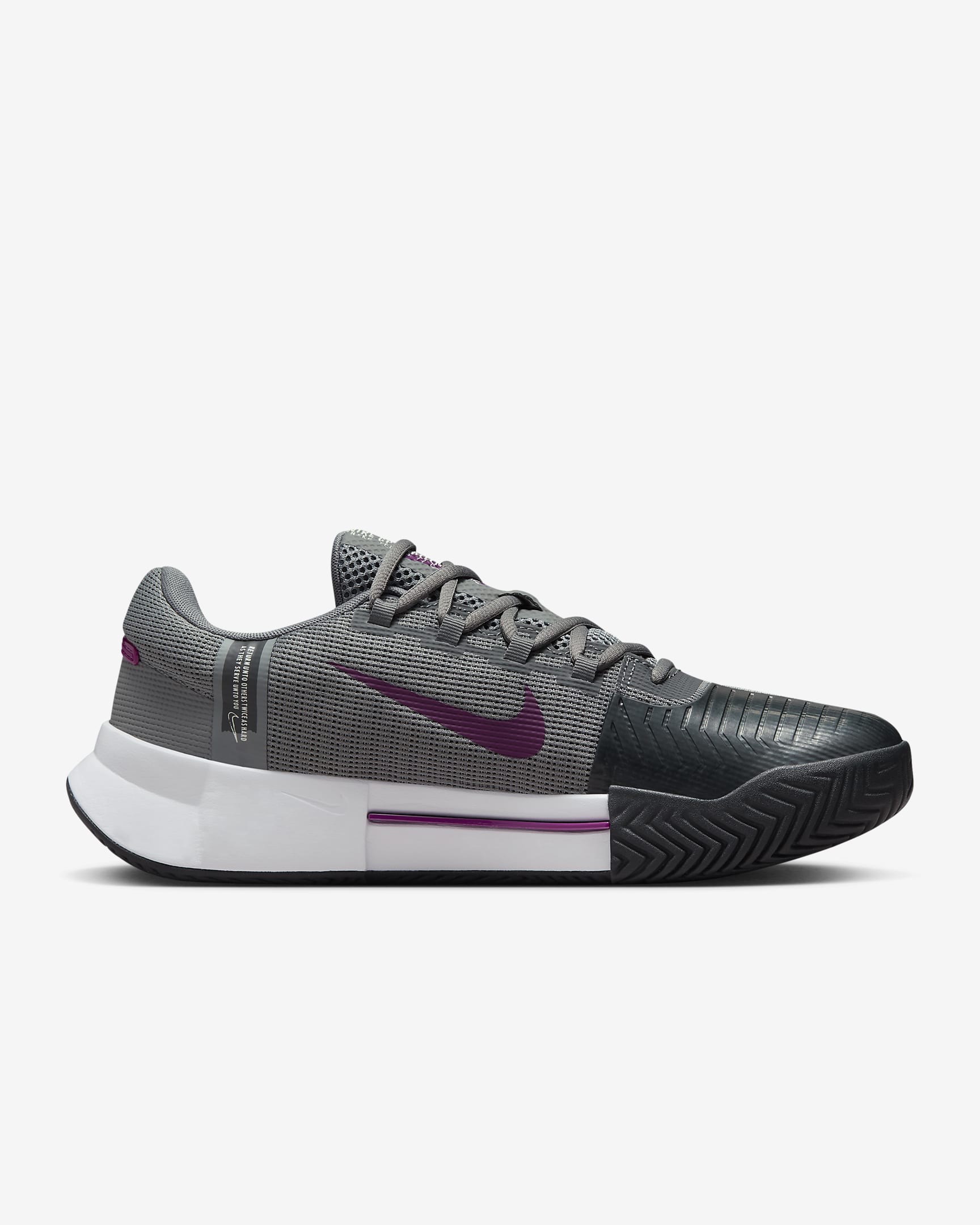 Chaussure de tennis pour surface dure Nike Zoom GP Challenge 1 pour homme - Smoke Grey/Dark Smoke Grey/Photon Dust/Sangria