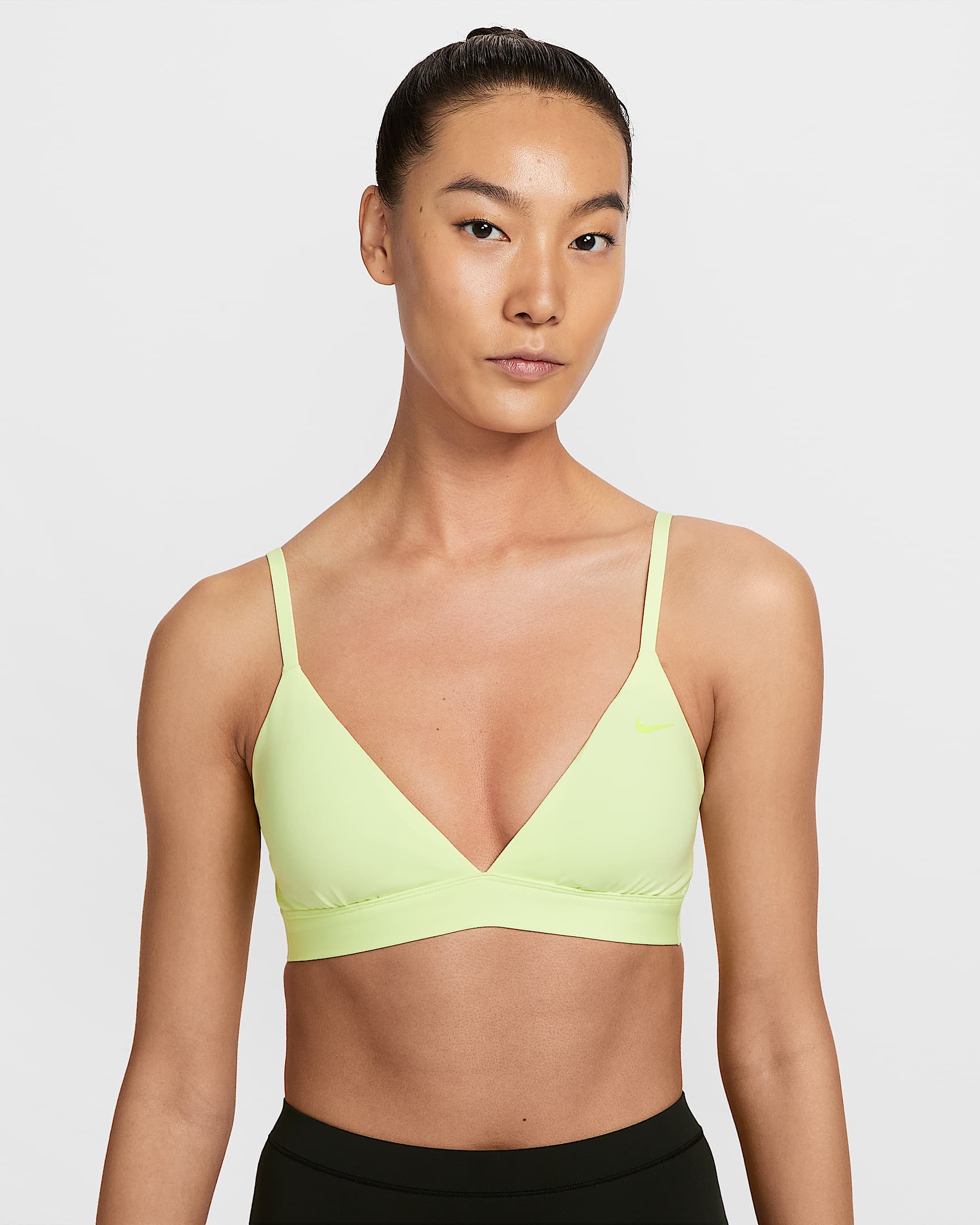 Nike Form Women's Light-Support Padded Triangle Sports Bra - Barely Volt/Barely Volt/Volt Ice
