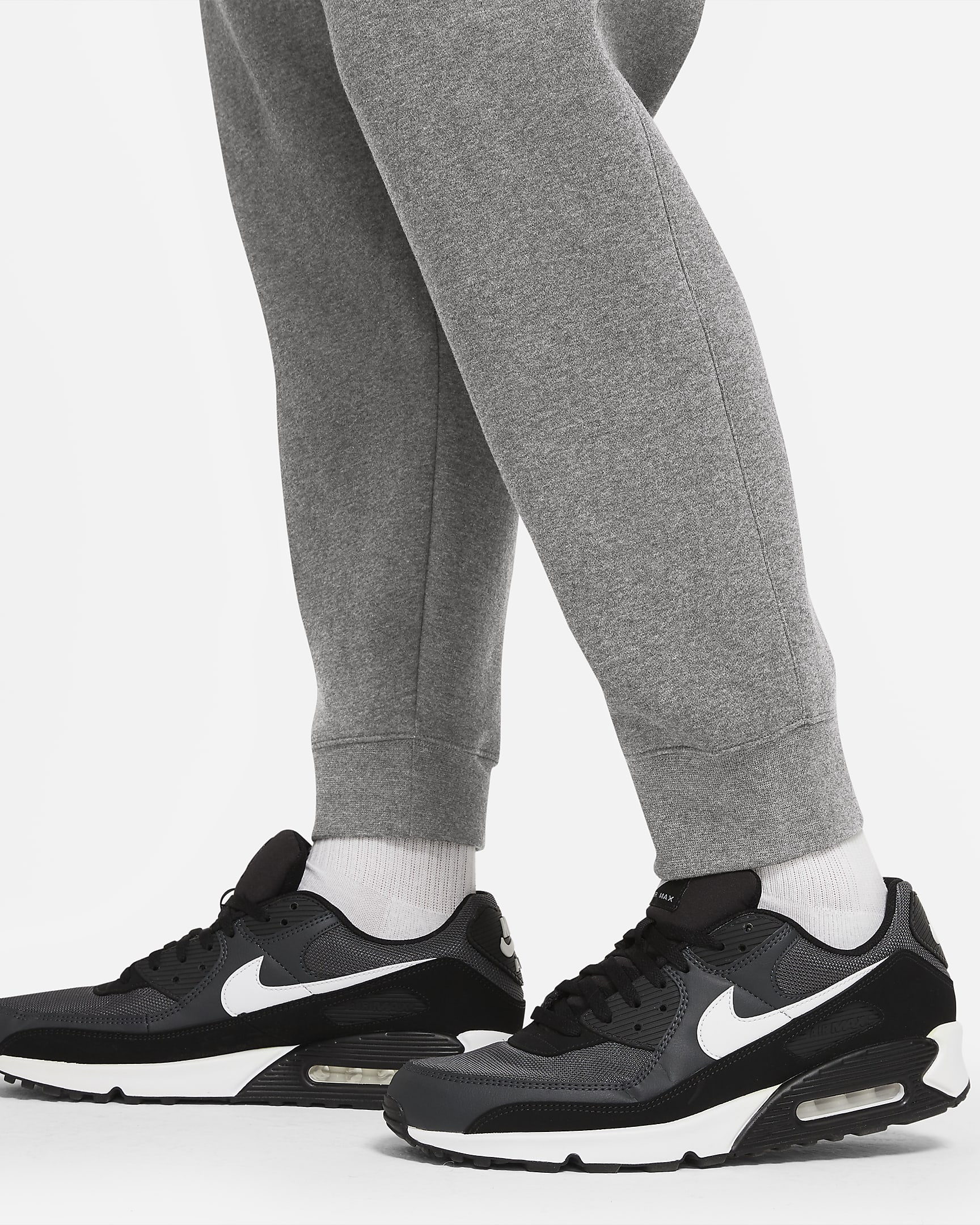 Nike Sportswear Club Fleece Joggers - Charcoal Heather/Anthracite/Blanco