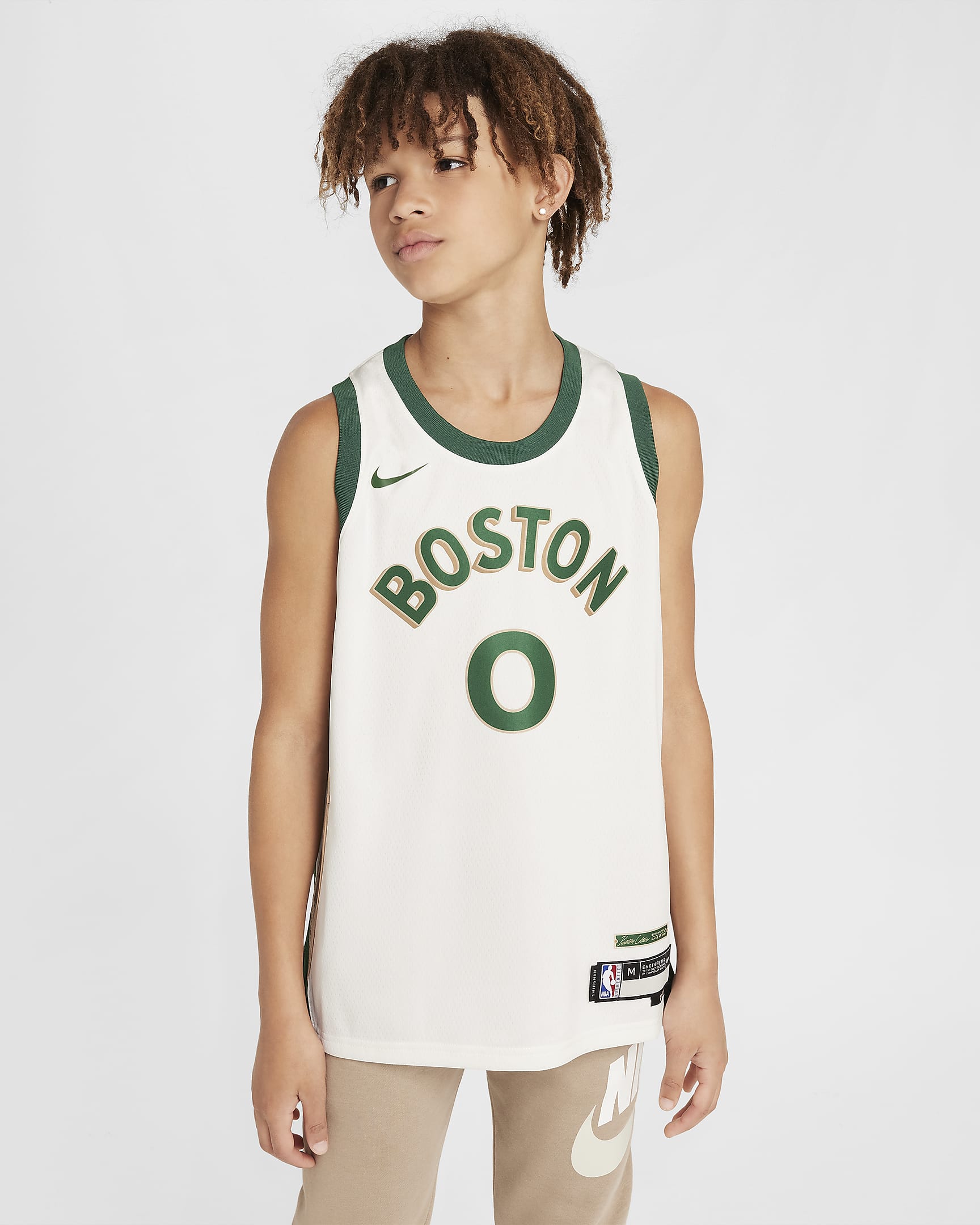 Jayson Tatum Boston Celtics 2023/24 City Edition Nike Dri-FIT NBA Swingman Jersey för ungdom - Sail