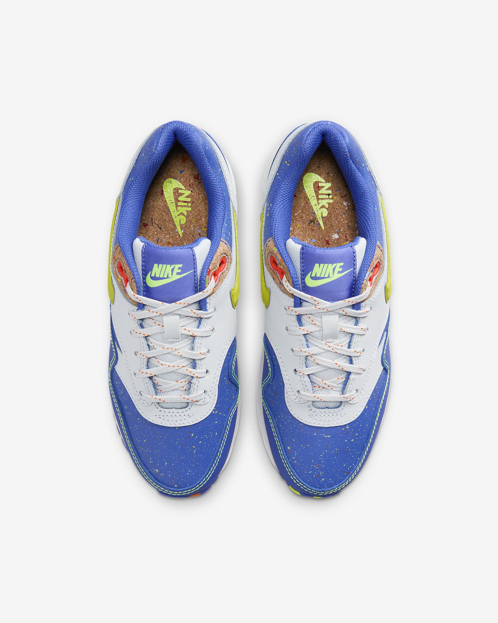 Tenis para niños grandes Nike Air Max 1 - Azul astronómico/Polvo fotón/Naranja total/Volt