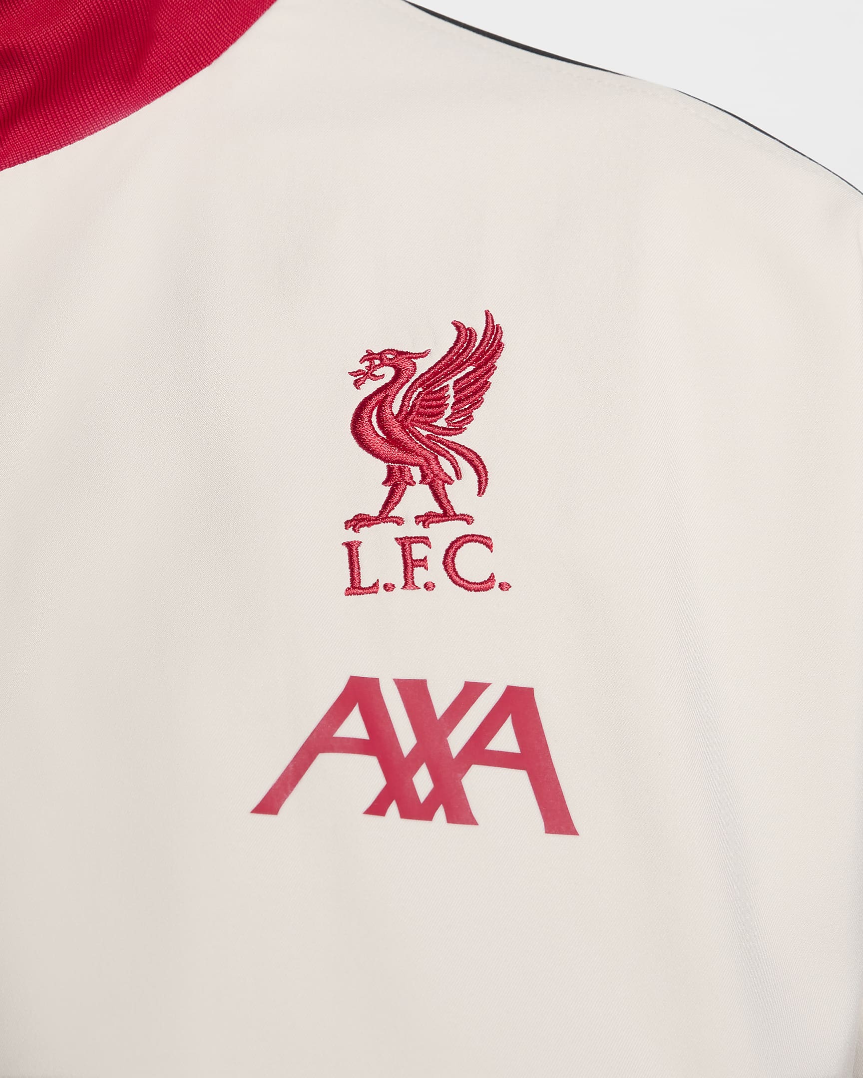 Liverpool FC Strike Chaqueta de fútbol Nike Dri-FIT - Mujer - Light Orewood Brown/Negro/Gym Red