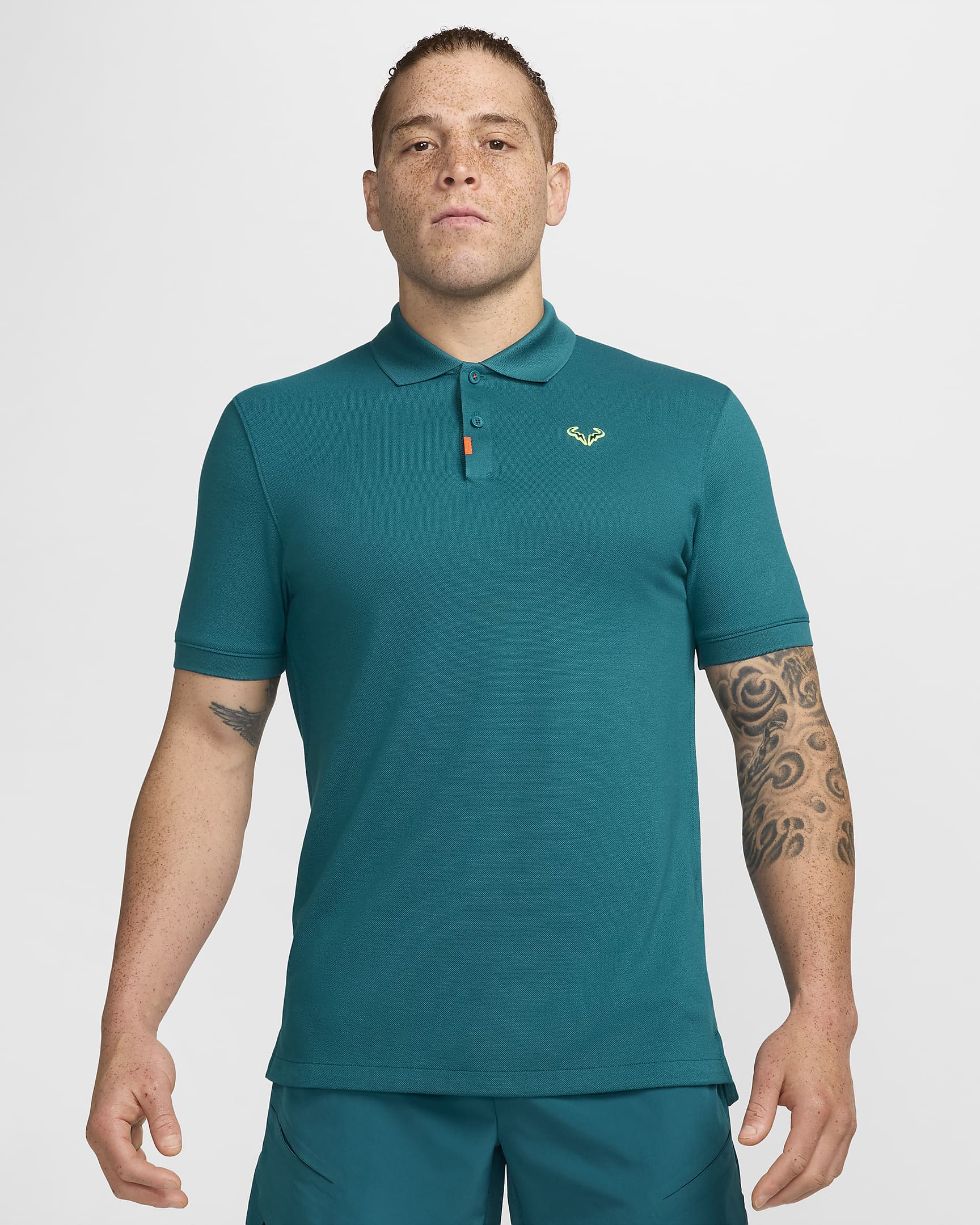 The Nike Polo Rafa Men's Slim-Fit Polo - Geode Teal/Volt