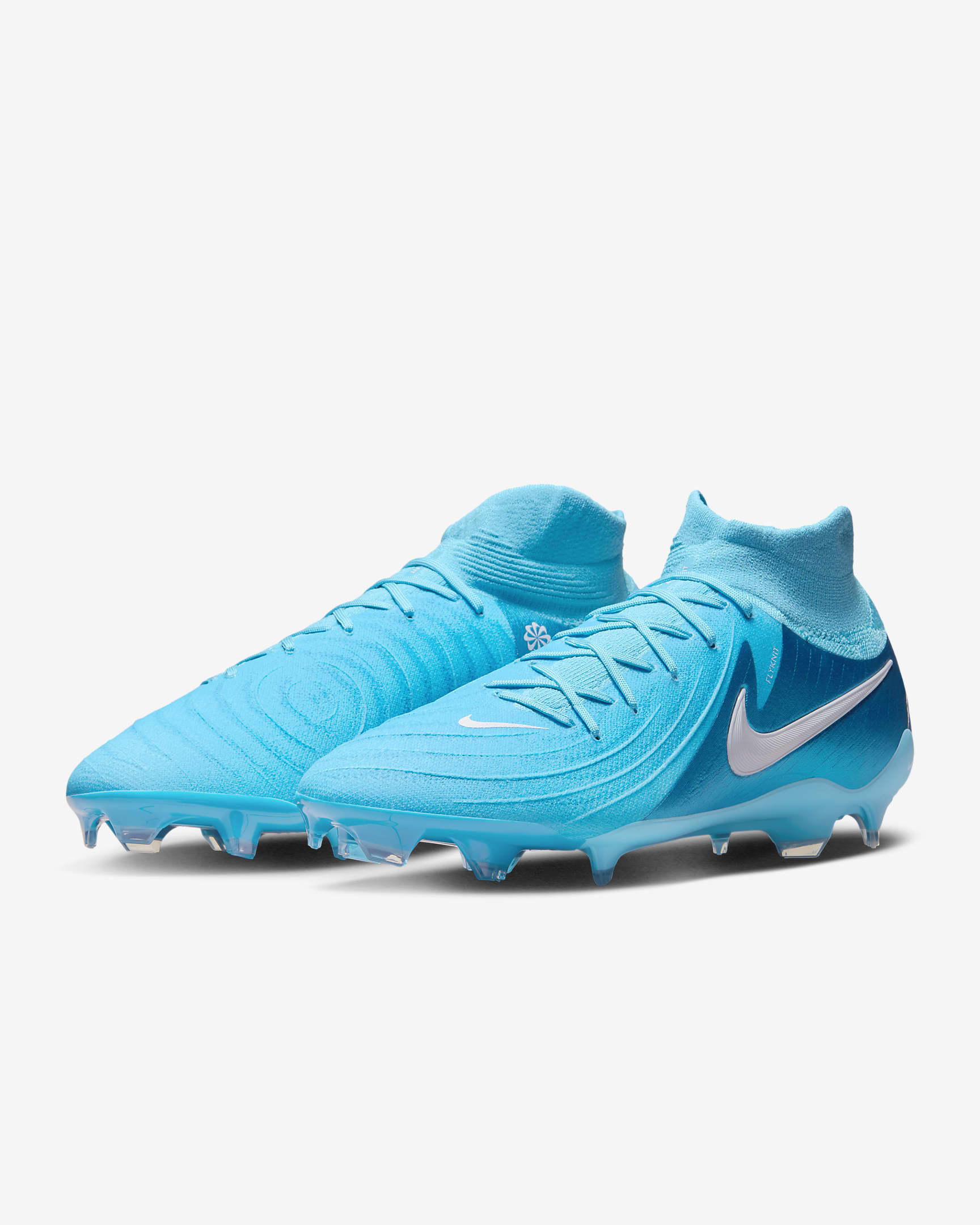 Nike Phantom Luna 2 Pro FG High-Top-Fußballschuh - Blue Fury/Weiß