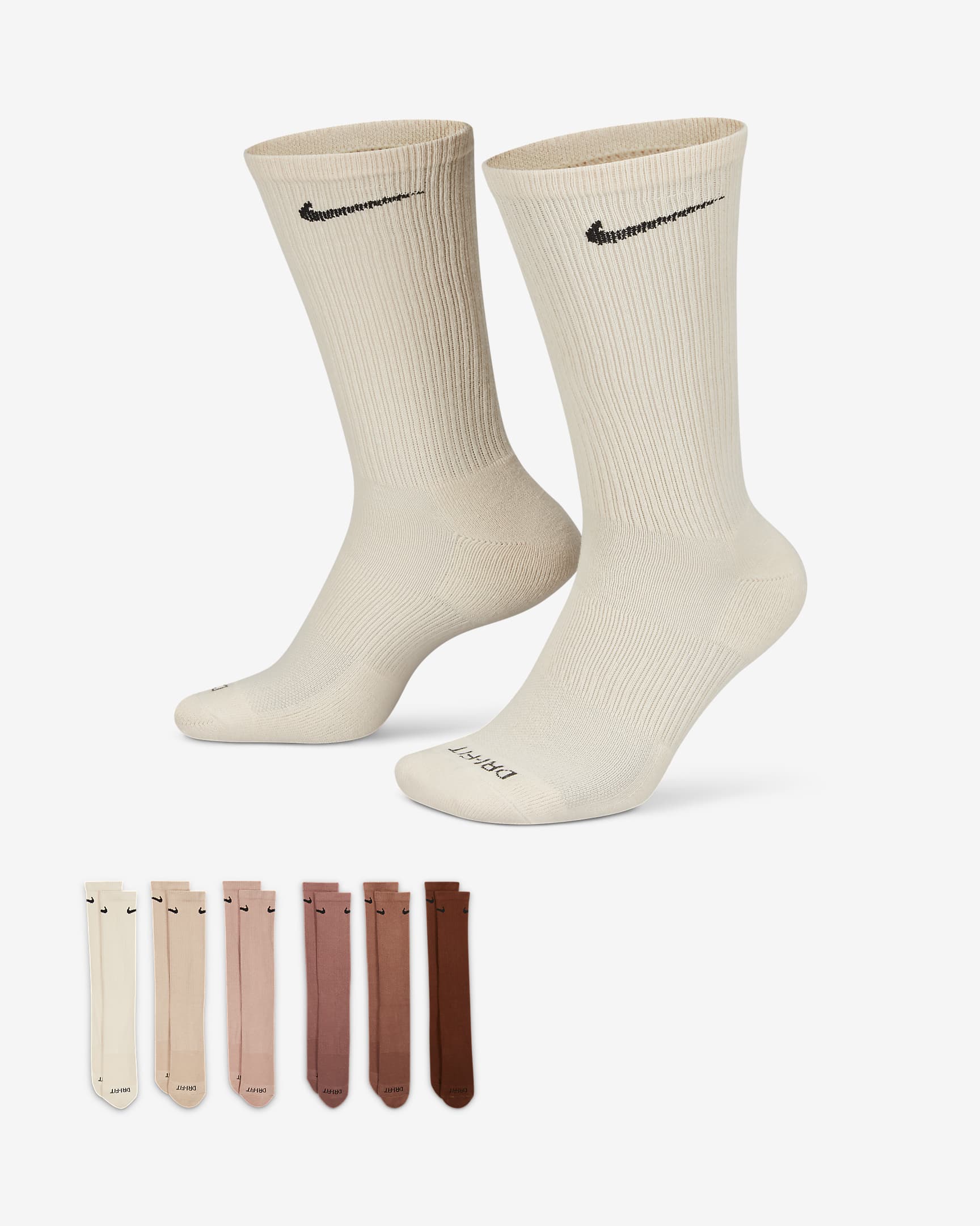 Nike Everyday Plus Cushioned Training Crew Socks (6 Pairs). Nike BG
