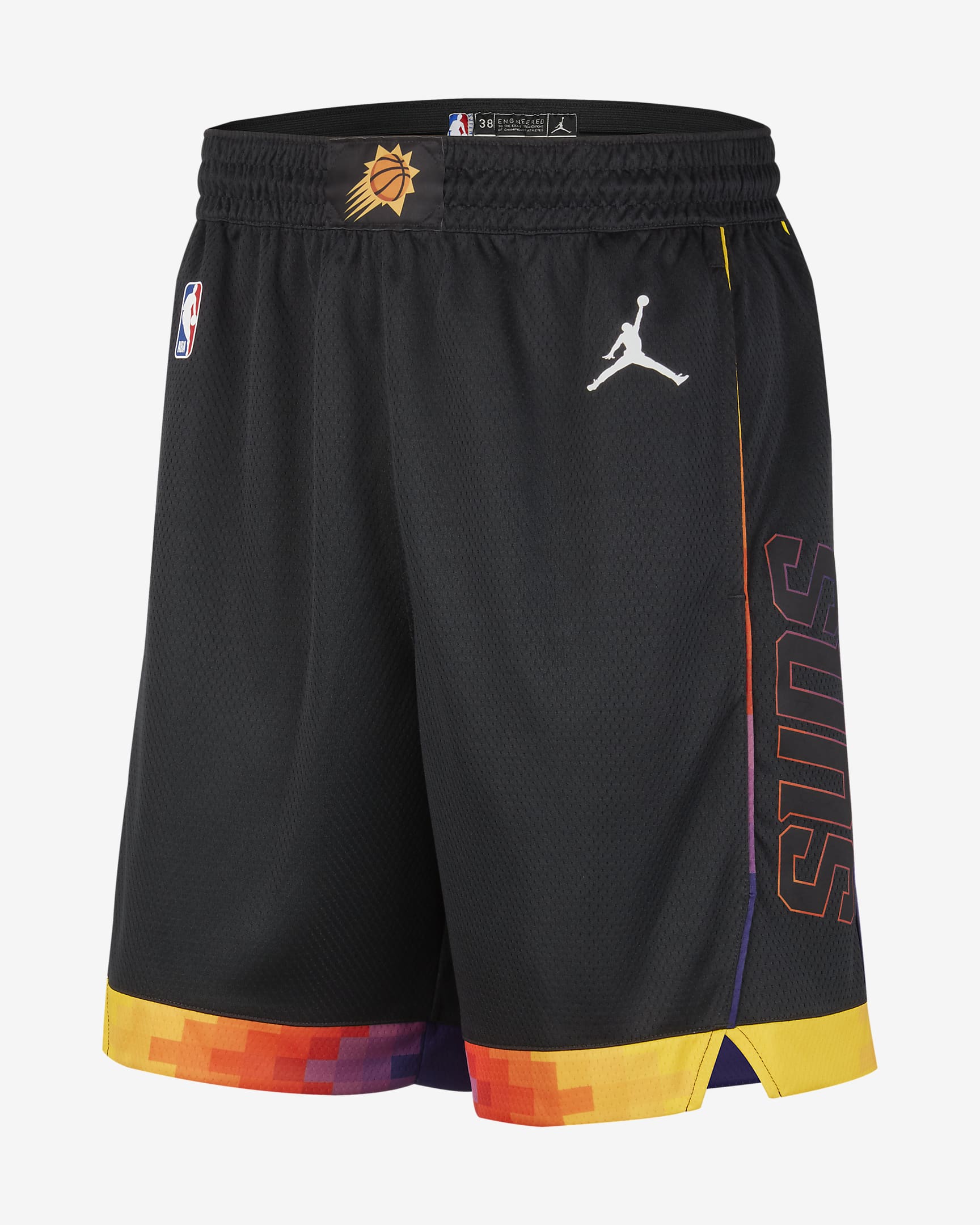 Phoenix Suns Statement Edition Jordan Dri-FIT NBA Swingman Basketballshorts für Herren - Schwarz/Weiß