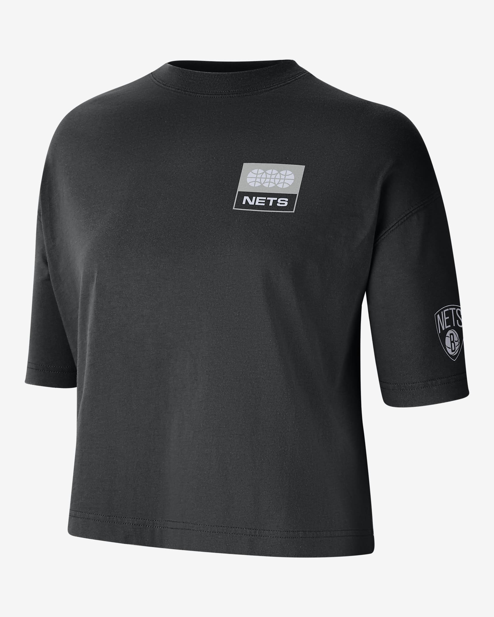 Brooklyn Nets Essential Women's Nike NBA Boxy T-Shirt - Black