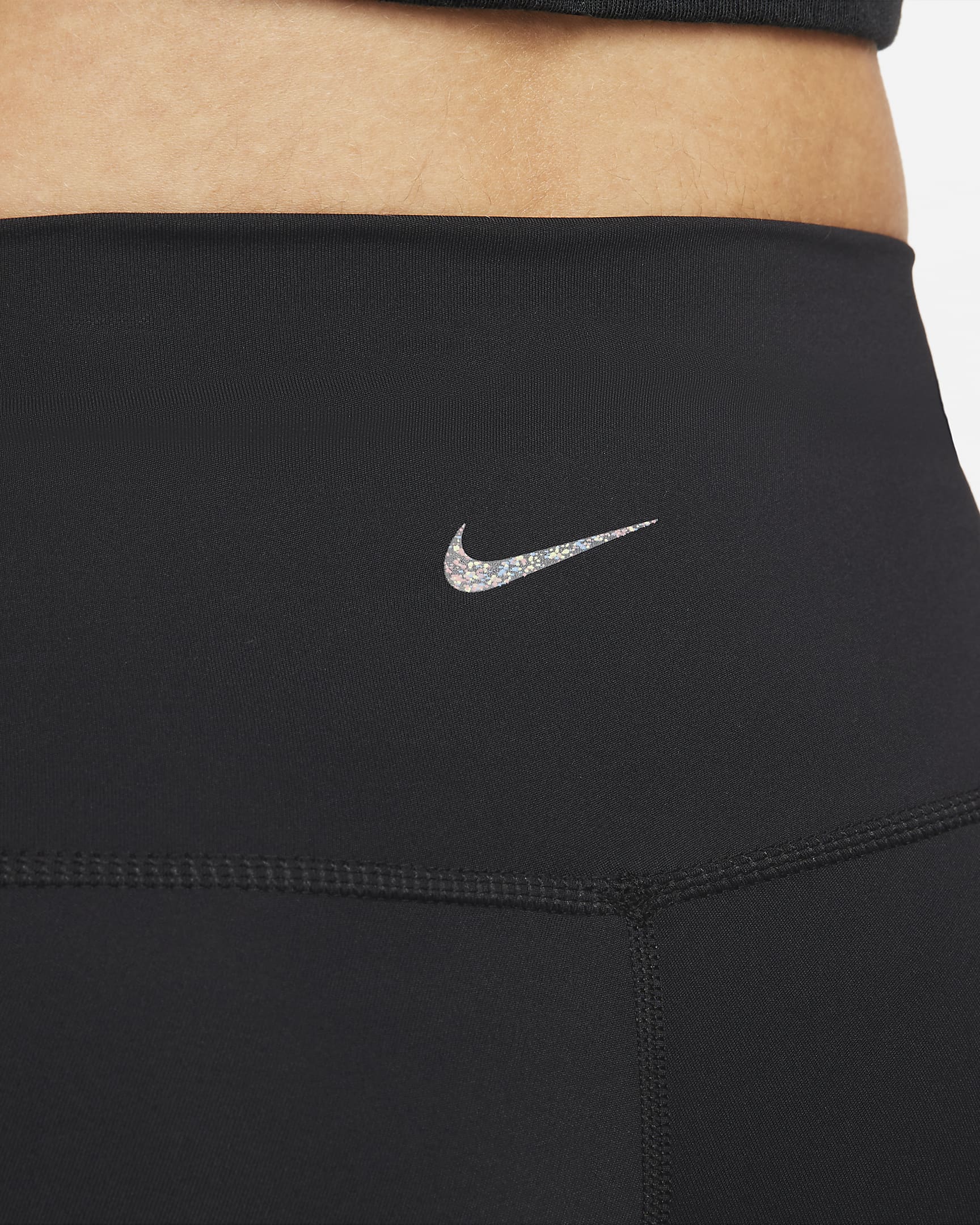 Damskie legginsy 7/8 z wysokim stanem Nike Yoga - Czerń/Iron Grey