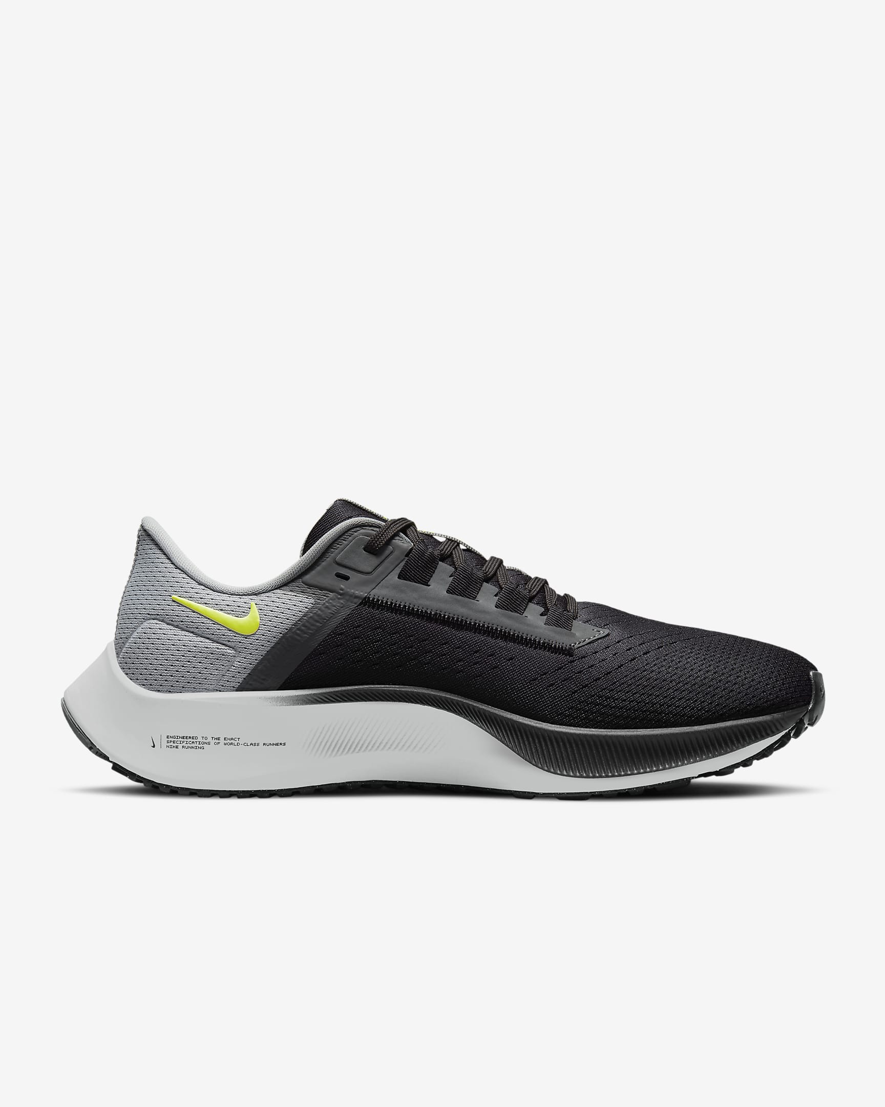 Nike Pegasus 38 Men's Road Running Shoes - Dark Smoke Grey/Smoke Grey/Light Smoke Grey/Volt