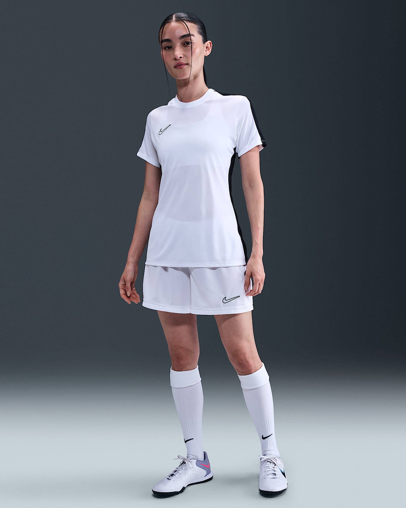 Nike Academy Women's Dri-FIT 4" Soccer Shorts - White/White/Black/Black