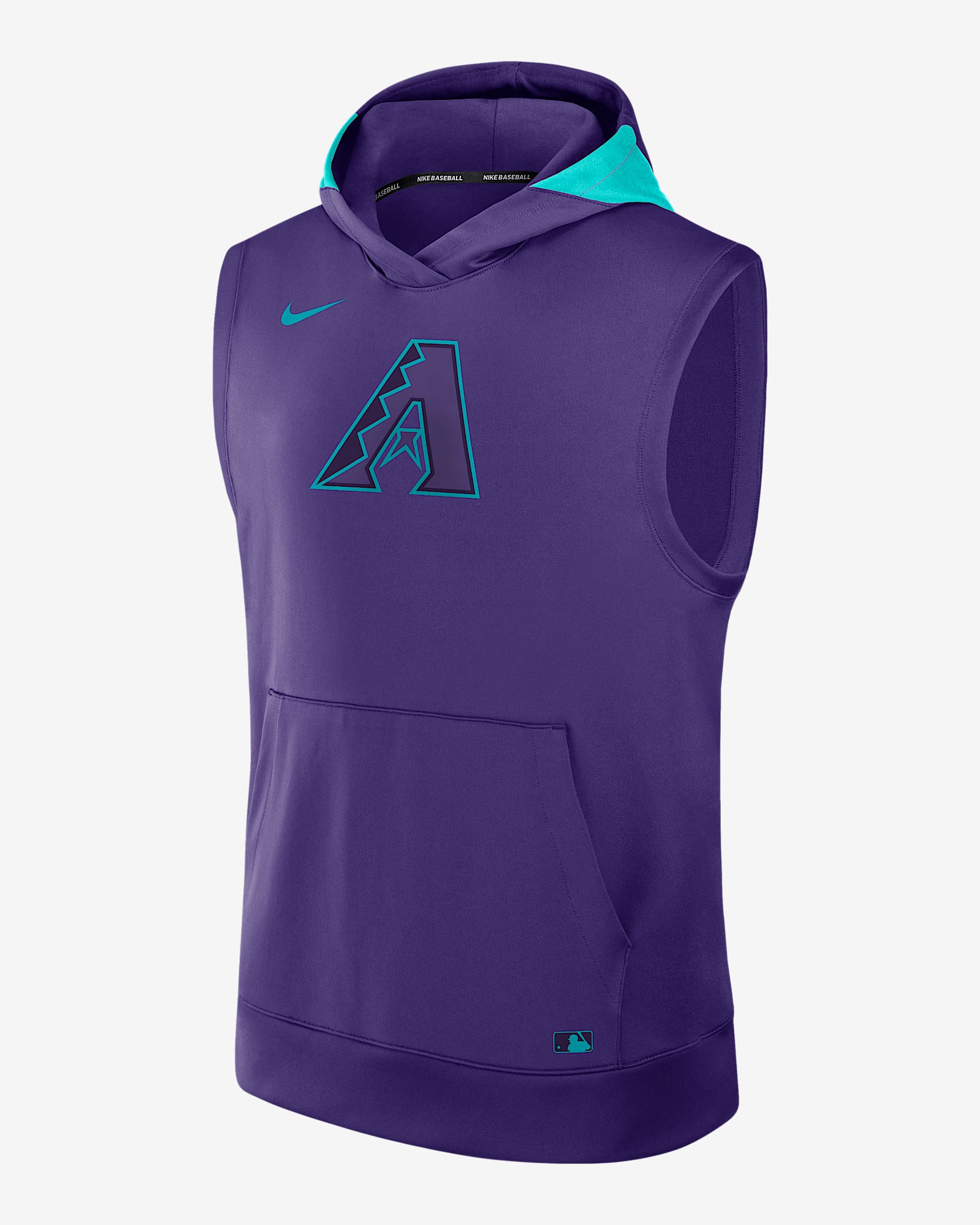 Sudadera con gorro sin cierre ni mangas Nike Dri-FIT de la MLB para hombre Arizona Diamondbacks Authentic Collection City Connect - Morado