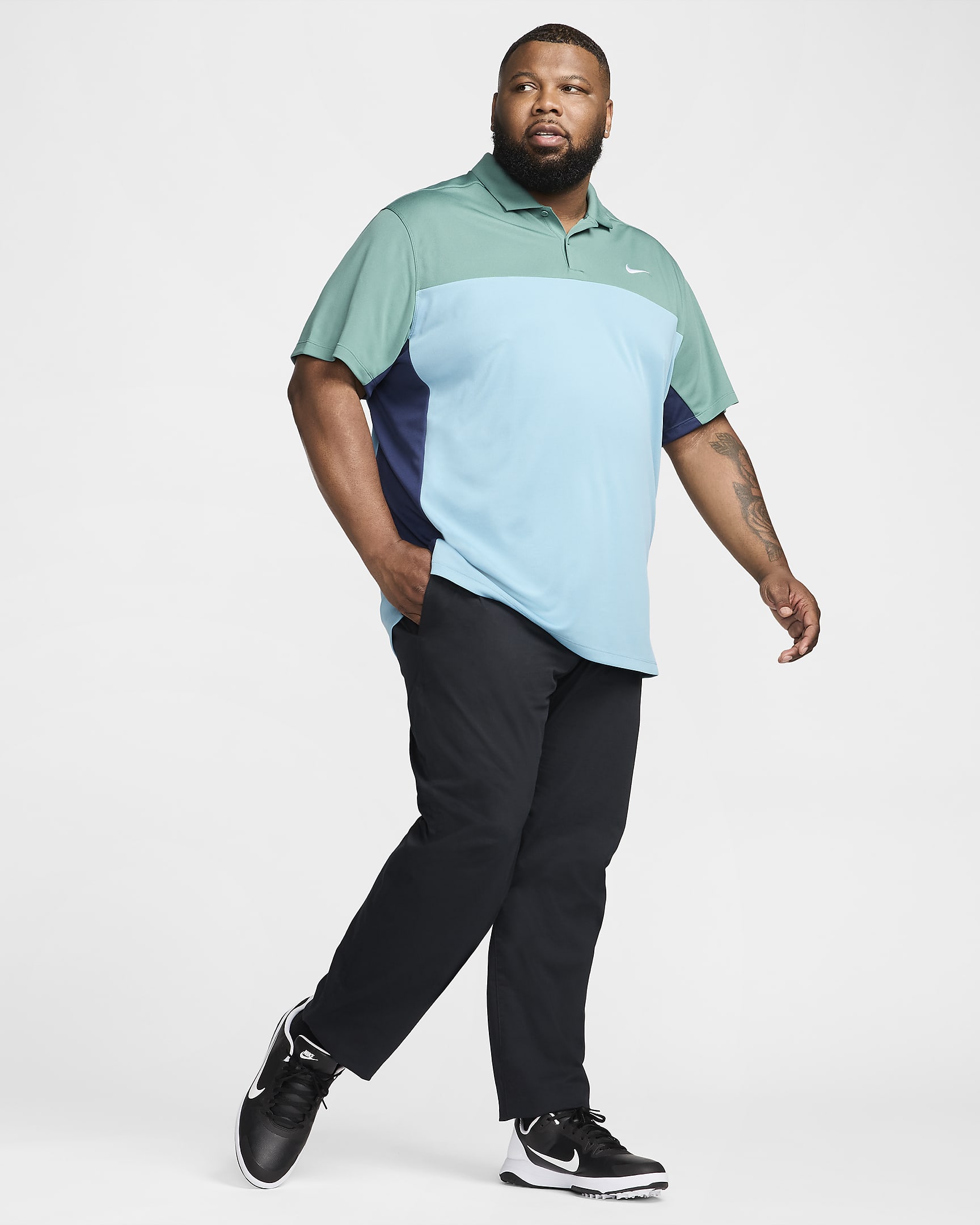 Nike Victory+ Dri-FIT Erkek Golf Polo Üstü - Bicoastal/Midnight Navy/Denim Turquoise/Beyaz