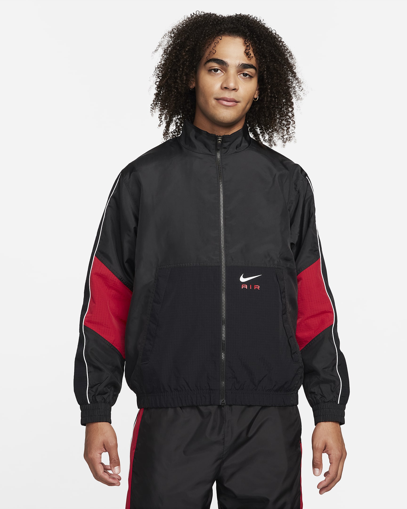 Track jacket in tessuto Nike Air – Uomo - Nero/University Red