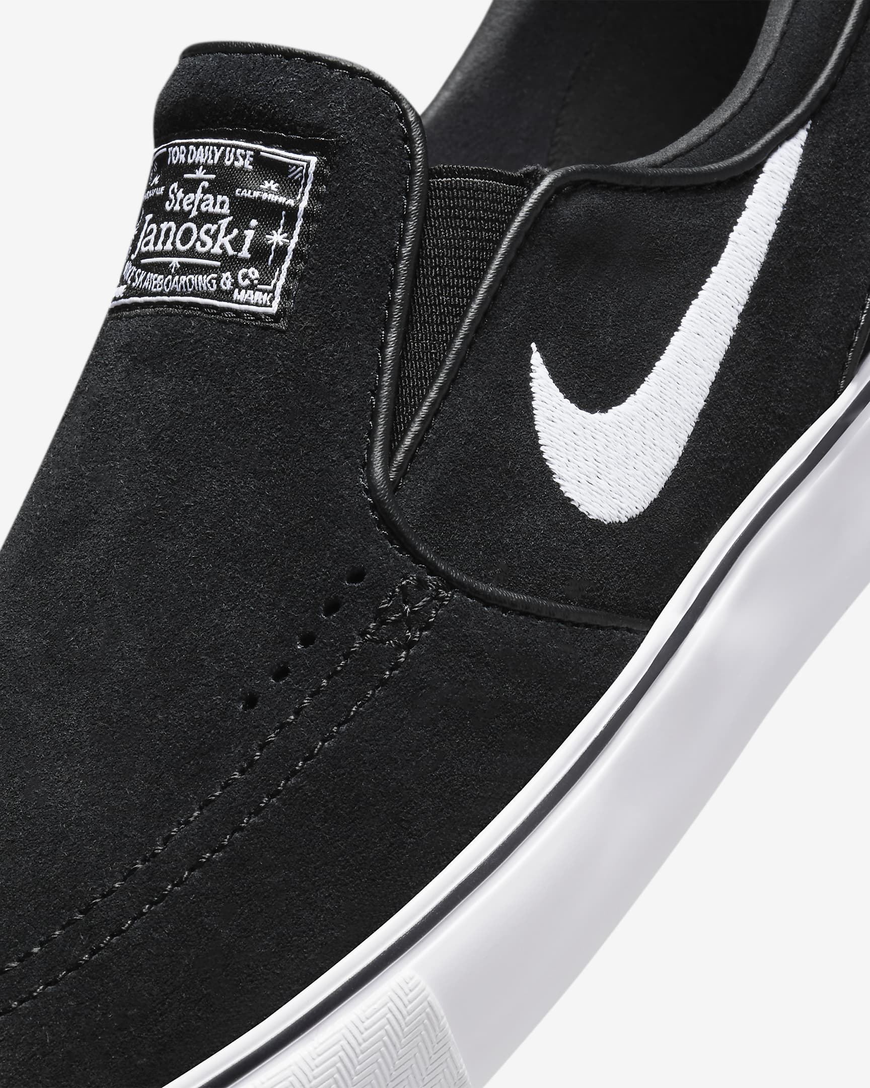 Nike SB Janoski+ Slip Skate Shoes - Black/Black/Black/White