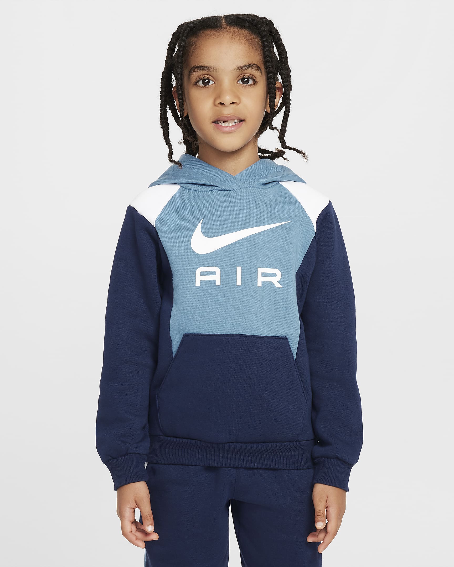 Conjunto de pants y sudadera sin cierre de tejido Fleece para preescolar Nike Air - Azul marino medianoche