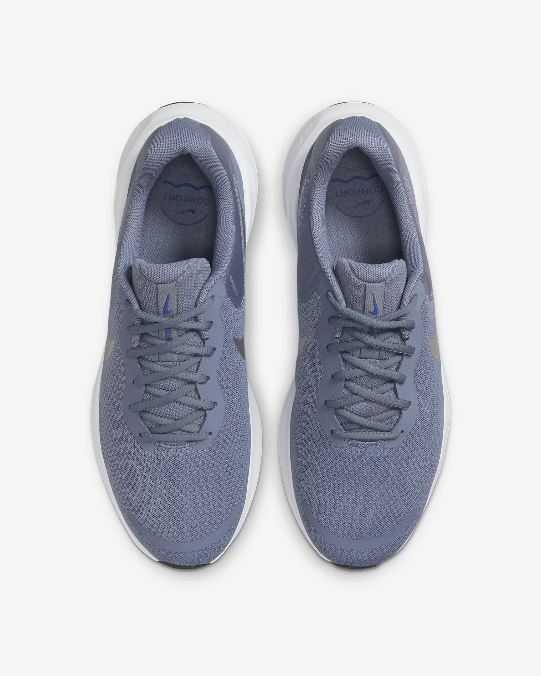 Nike Revolution 7 hardloopschoenen voor heren (straat) - Ashen Slate/Wit/Hyper Royal/Metallic Silver