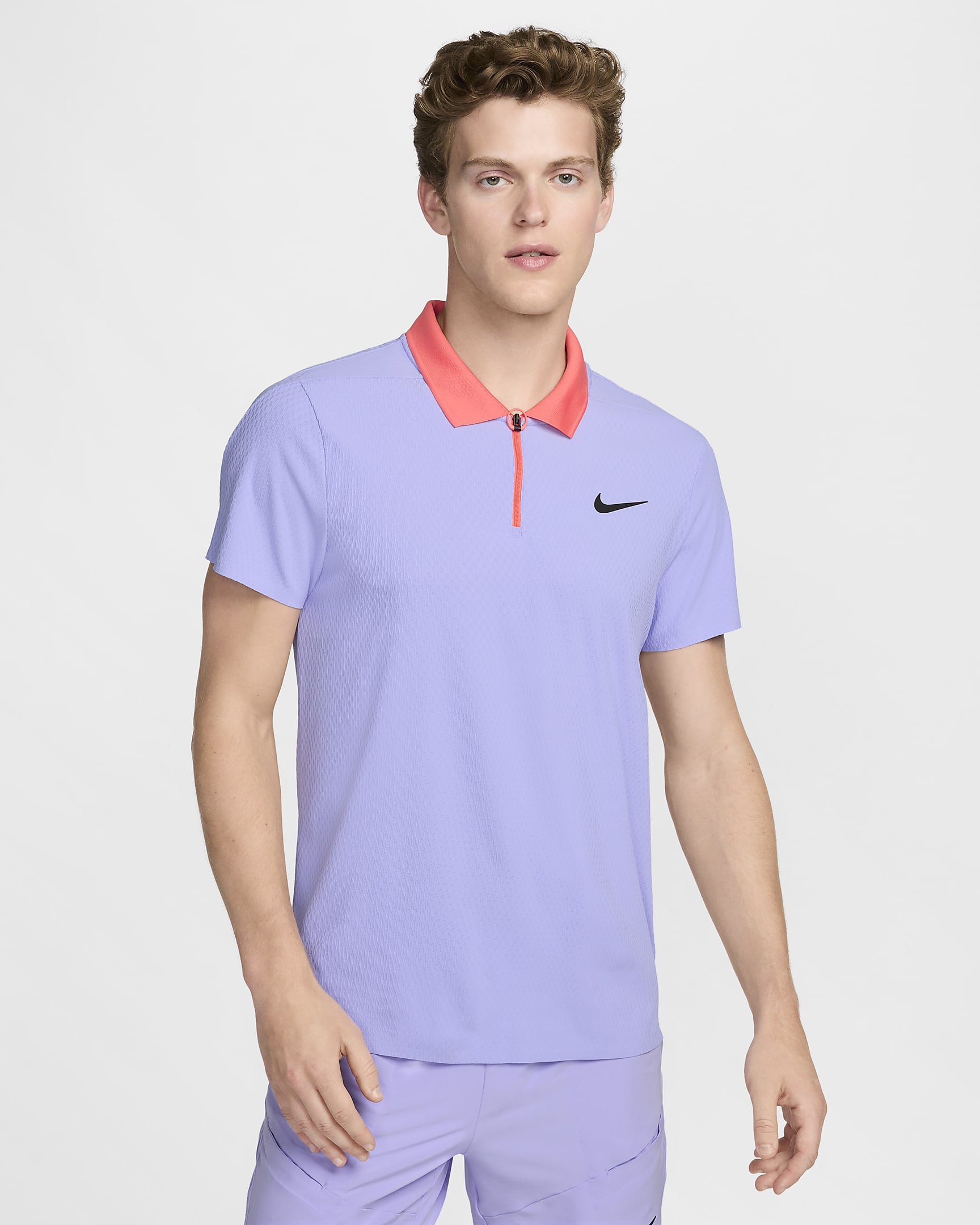 Ανδρική μπλούζα πόλο τένις Dri-FIT ADV NikeCourt Slam Ultimate - Purple Pulse/Purple Pulse/Light Wild Mango/Μαύρο