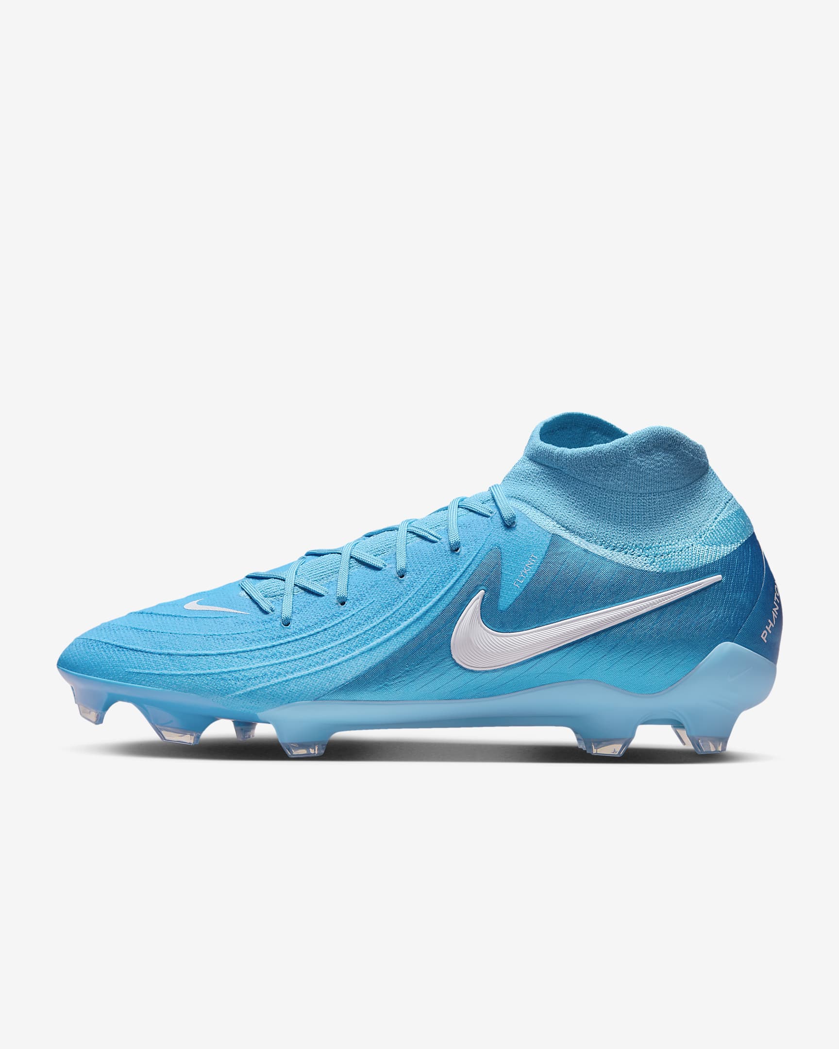 Nike Phantom Luna 2 Pro FG Yüksek Bilekli Krampon - Blue Fury/Beyaz