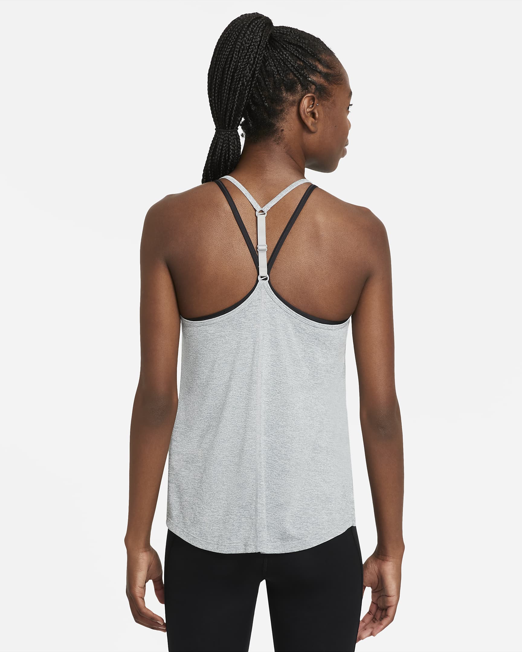 Nike Dri-FIT One Elastika singlet med standard passform til dame - Particle Grey/Heather/Svart