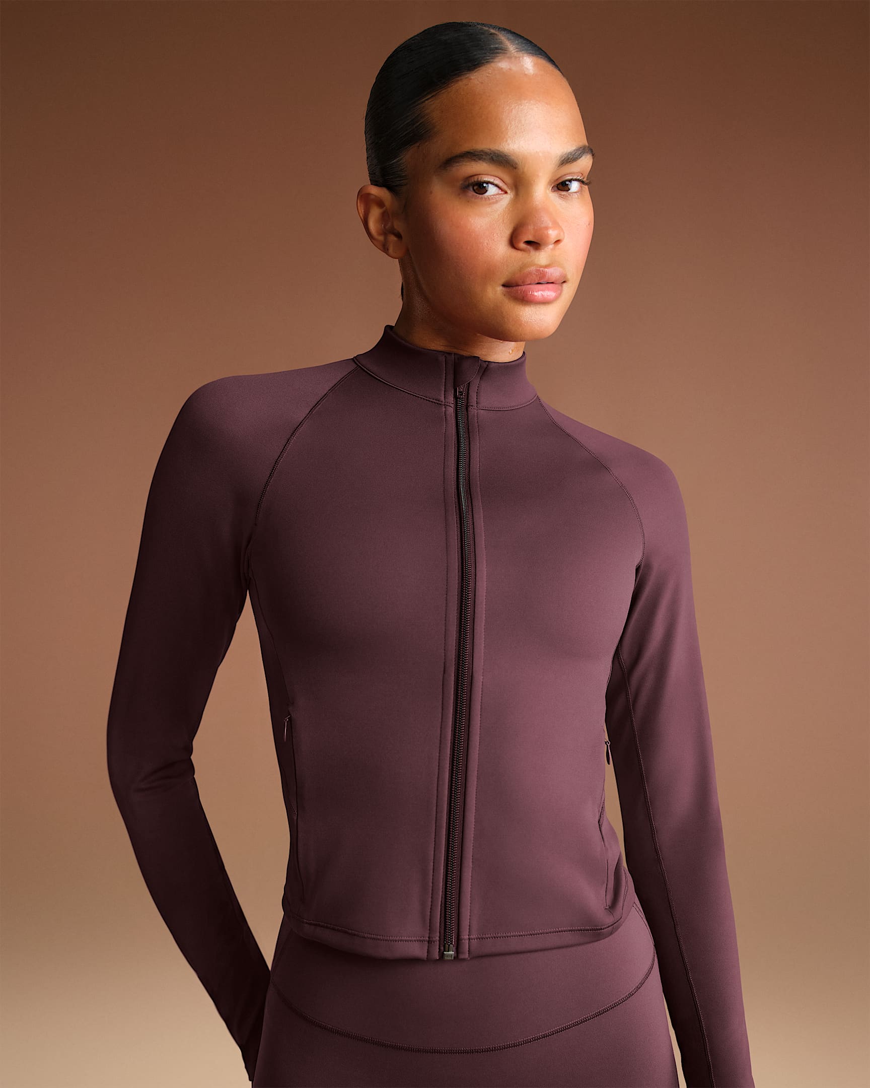 NikeSKIMS Matte Women's Mock-Neck Full-Zip Jacket - NSKM CURRANT