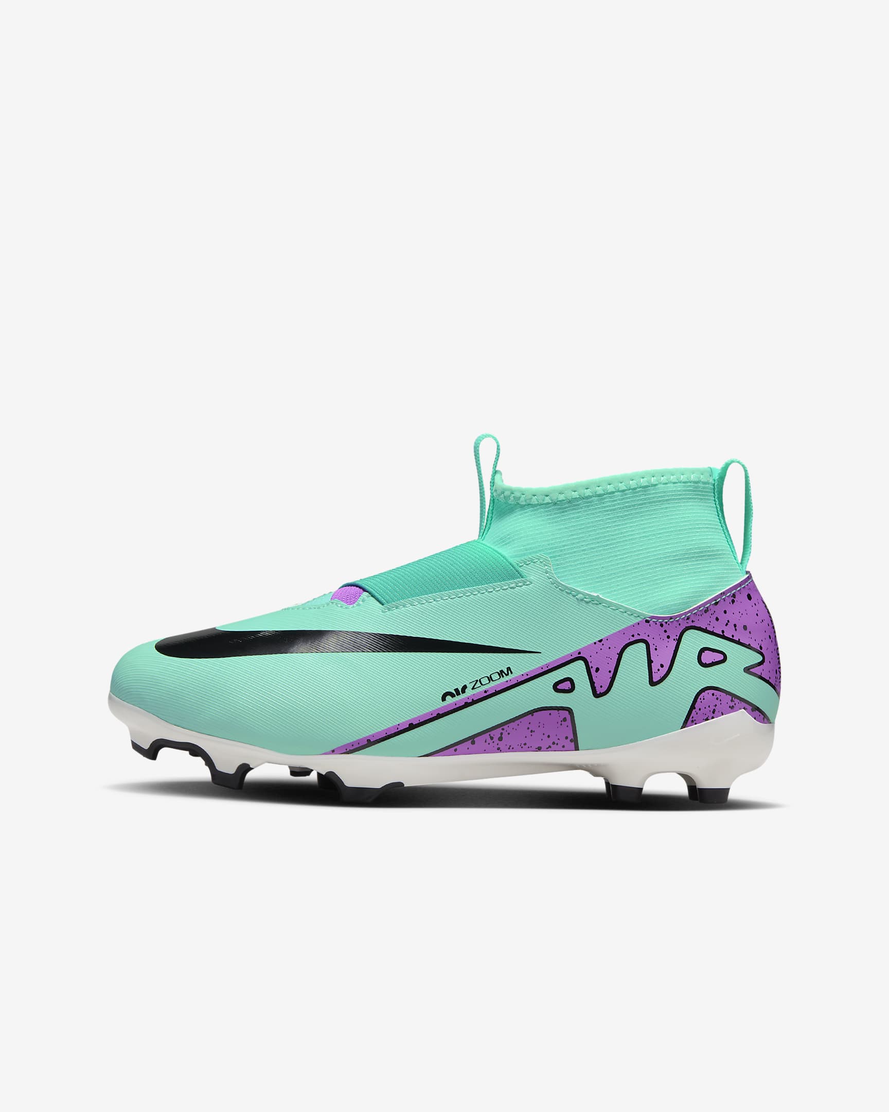 Nike Jr. Mercurial Superfly 9 Academy Little/Big Kids' Multi-Ground High-Top Soccer Cleats - Hyper Turquoise/Black/White/Fuchsia Dream