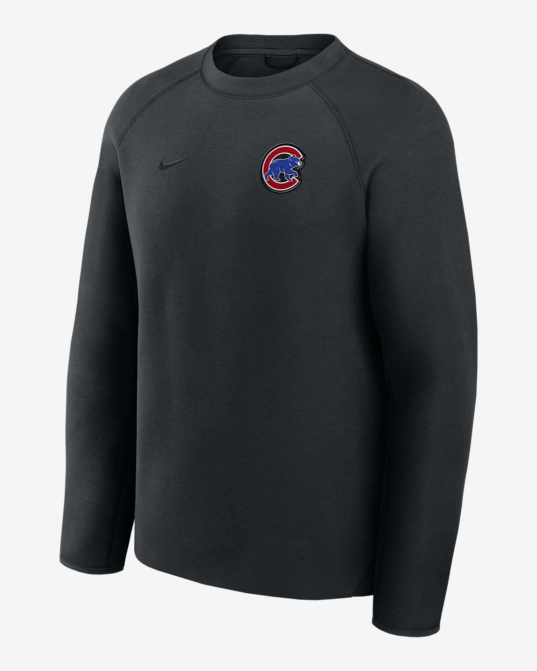 Chicago Cubs Tech Fleece Men's Nike MLB Pullover Crew - Black