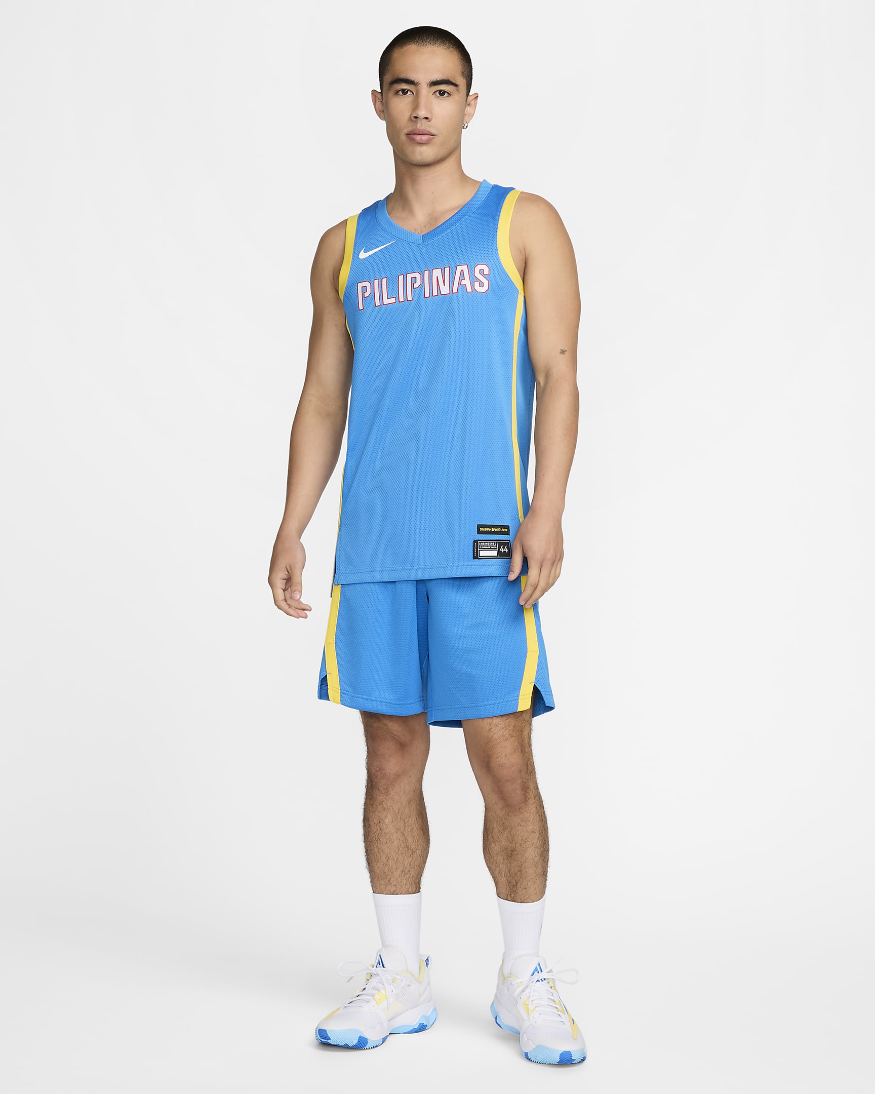 Philippines Limited Road Men's Nike Basketball Jersey - Light Photo Blue/Tour Yellow