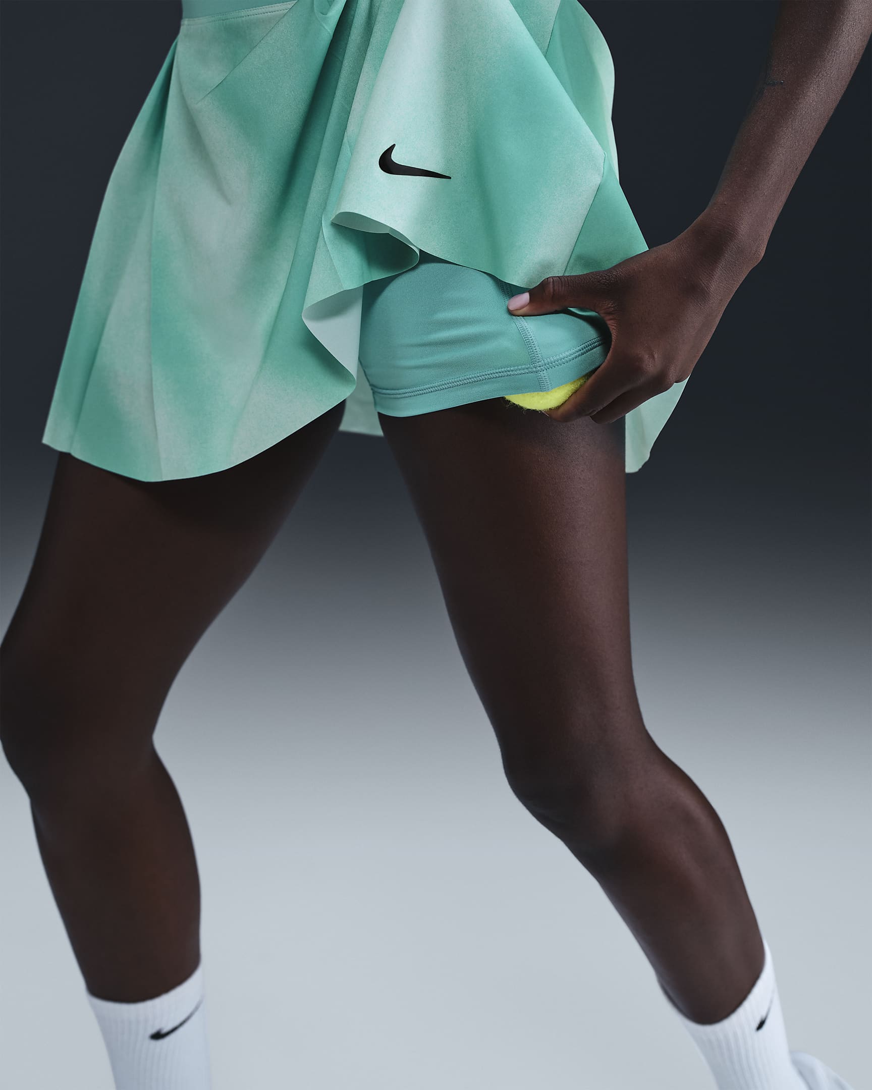 Jupe de tennis imprimée Dri-FIT Nike Advantage pour femme - Glacier Blue/Noir