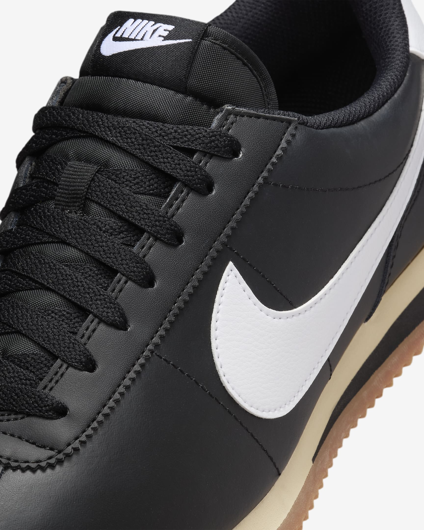 Nike Cortez Leather Men's Shoes - Black/Gum Medium Brown/Sesame/White