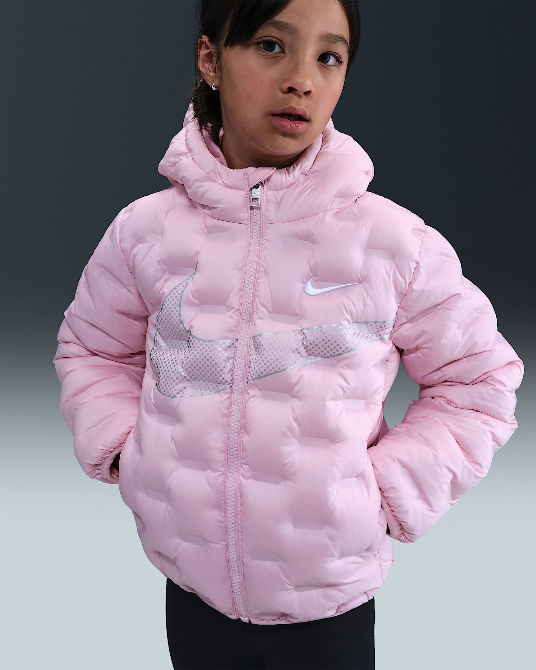Nike Younger Kids' Seamless Quilted Puffer Jacket - Pink Foam